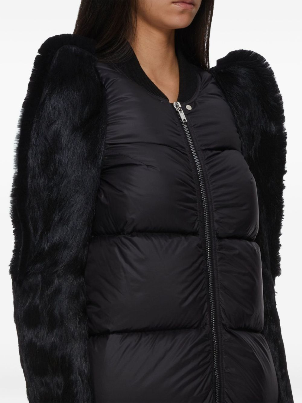 fur-trimmed quilted coat - 4