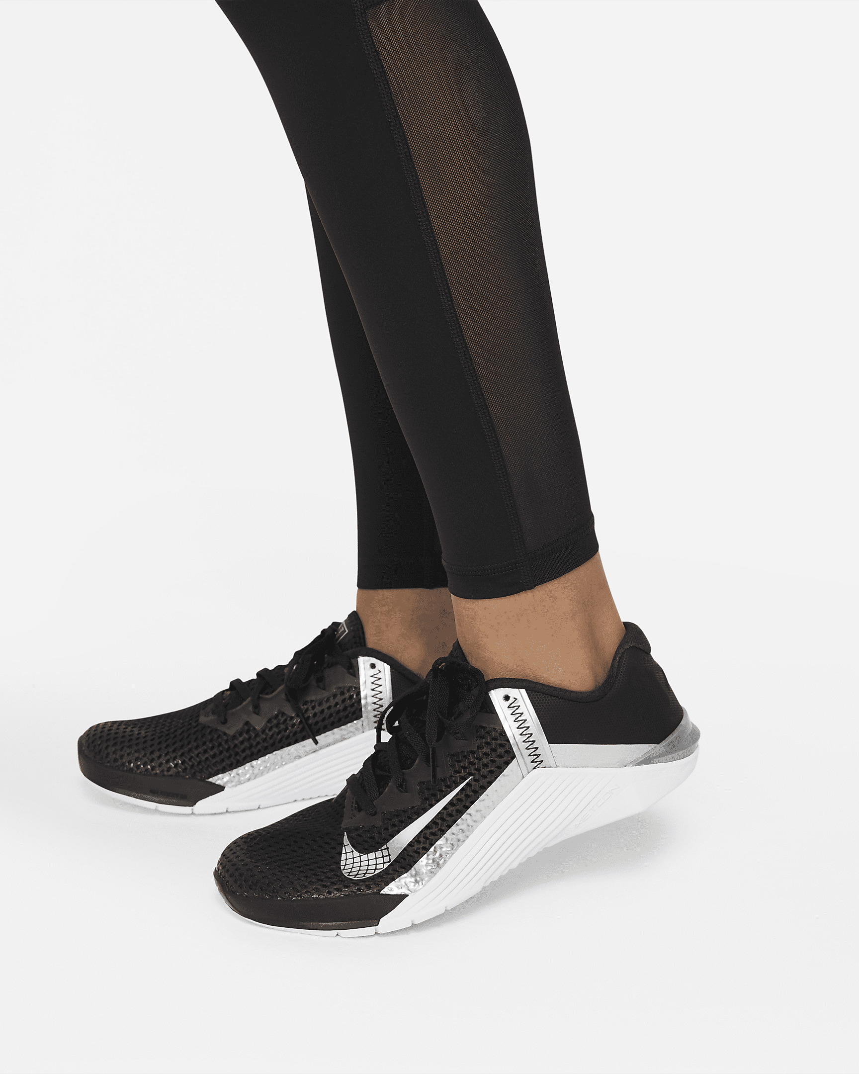 Nike Pro Women's Mid-Rise Mesh-Paneled Leggings - 5