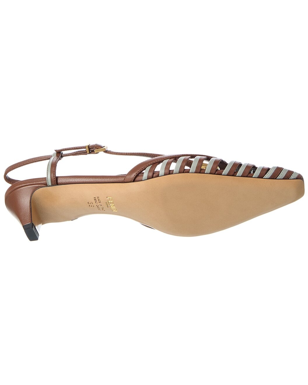 FENDI FFold Leather Slingback Pump - 4