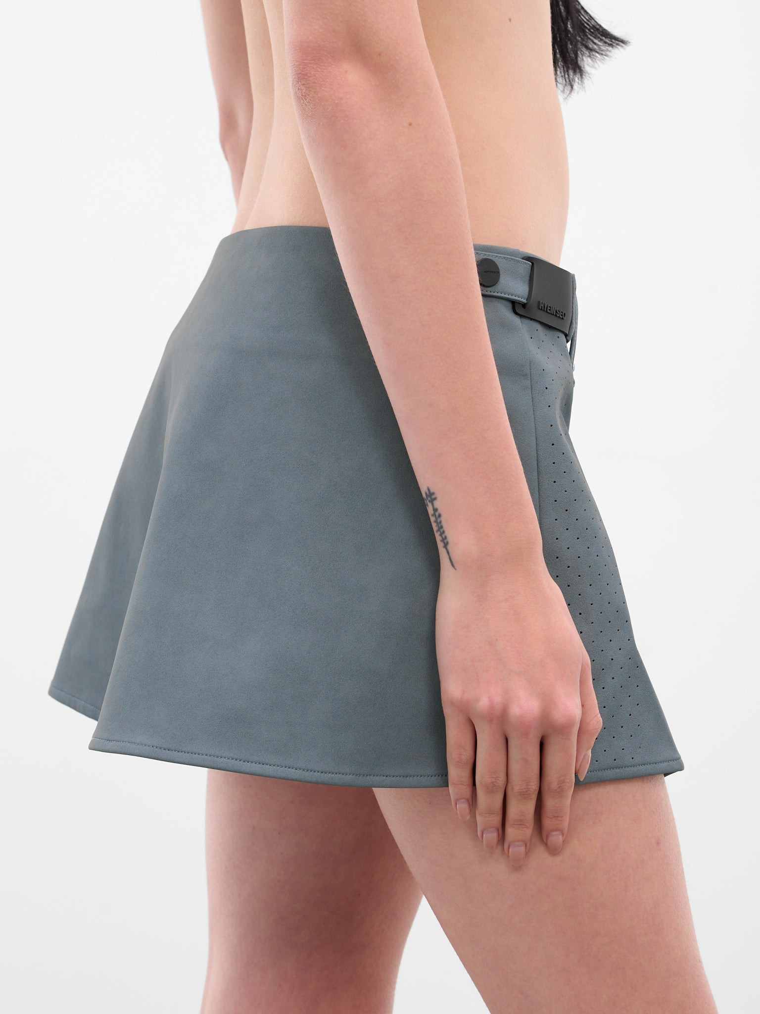 Gray Racer Wrap Mini Skirt - 4