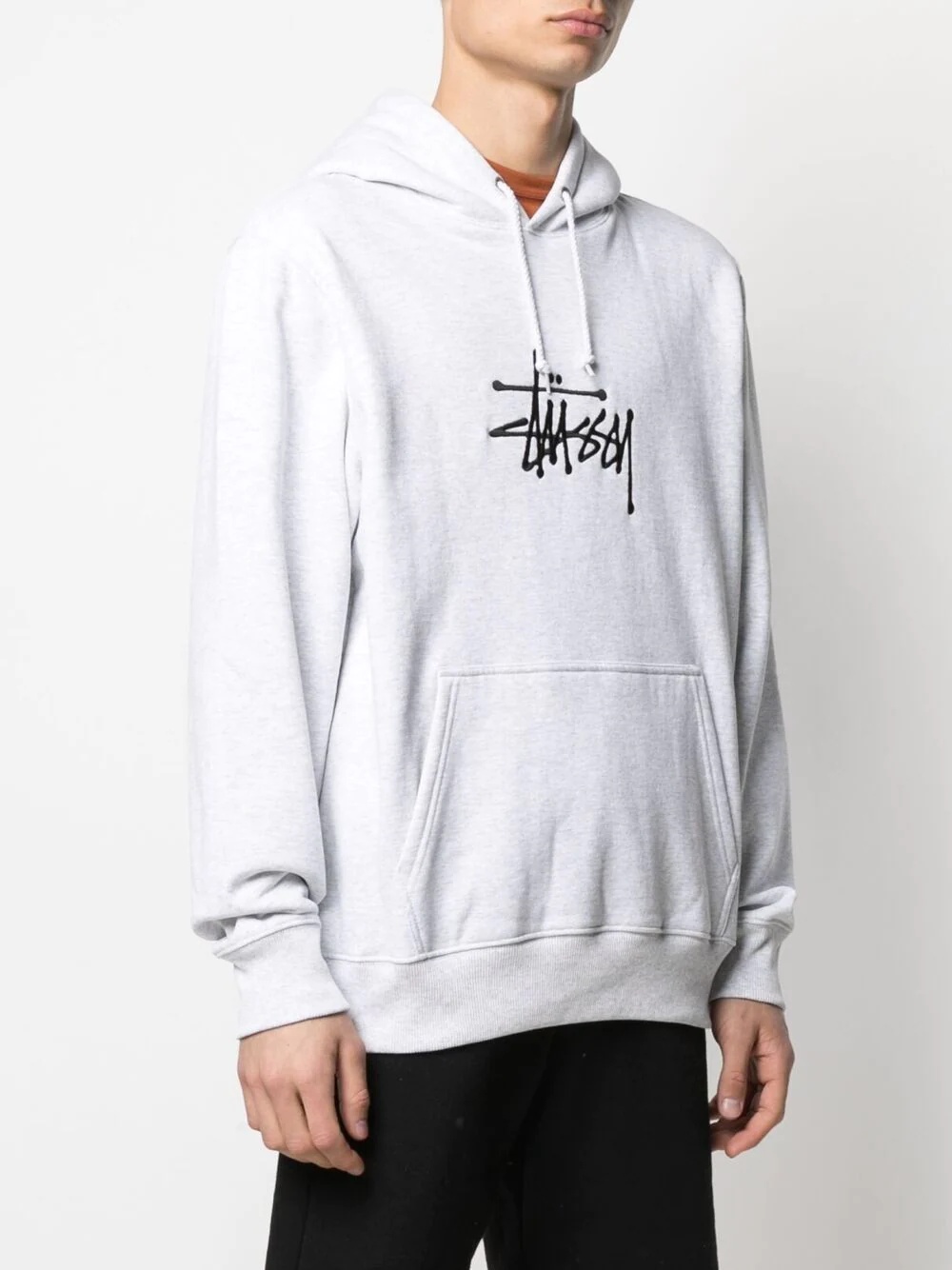 embroidered logo cotton hoodie - 3