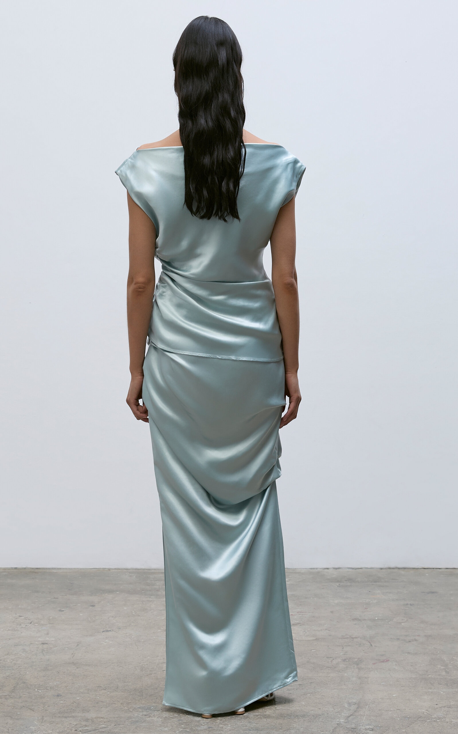 Remmy Draped Maxi Skirt blue - 3
