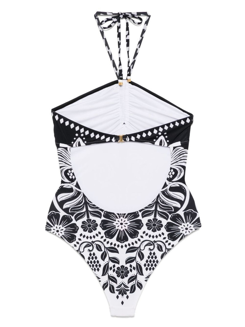 FARM RIO flower leopards one-piece outlook