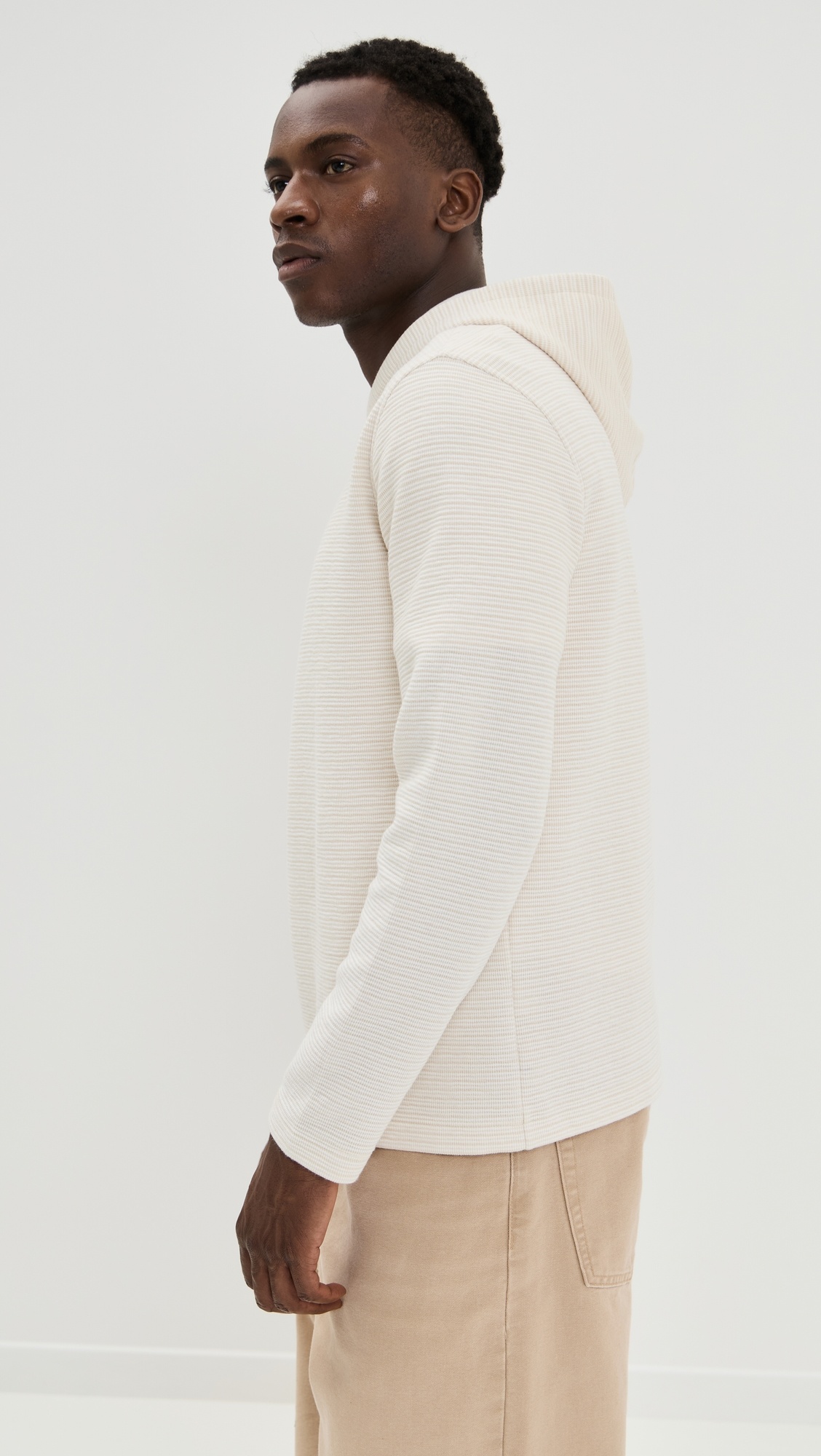 Varigated Striped Double Face Hoodie - 3