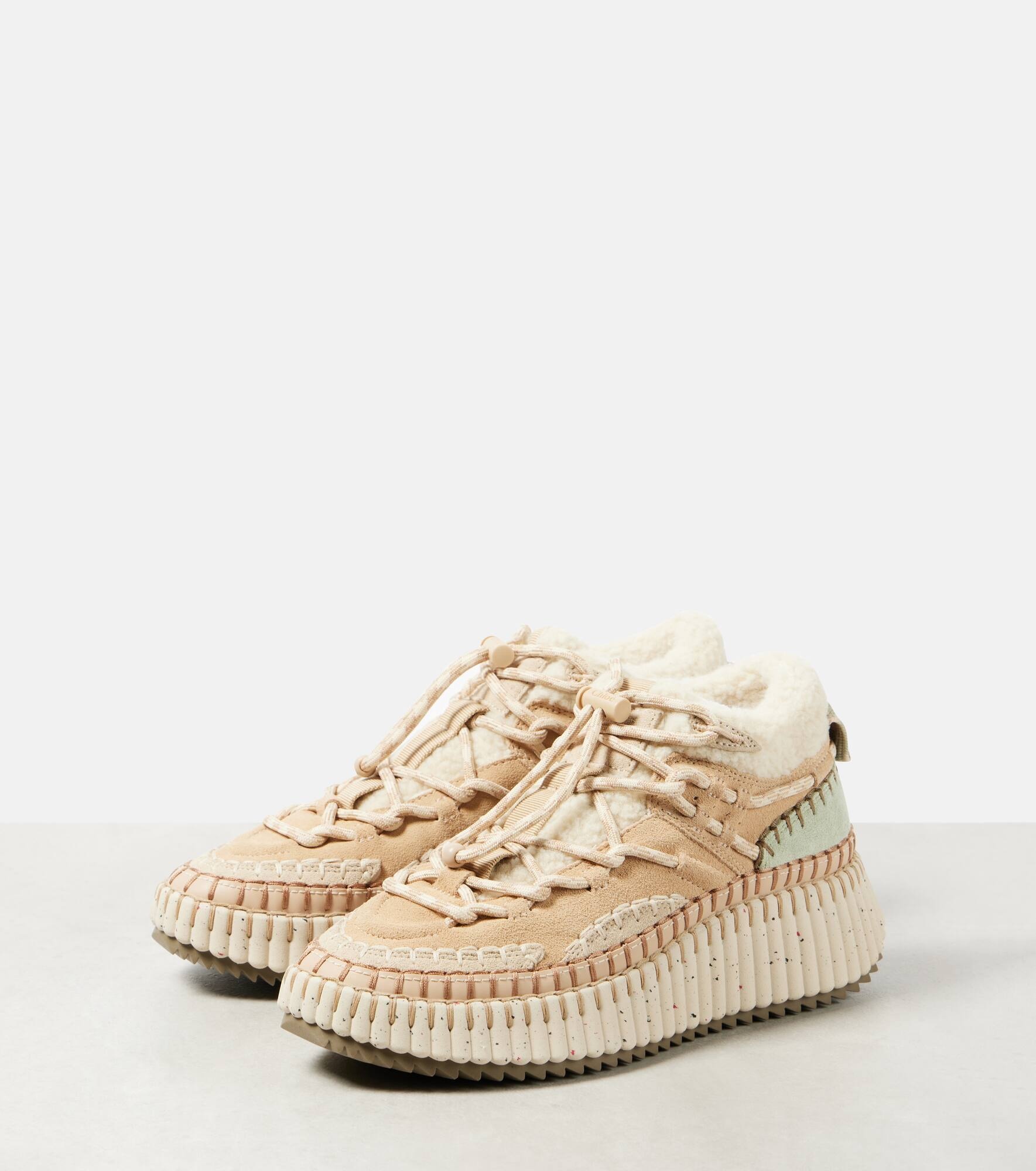 Nama shearling-lined suede sneakers - 4