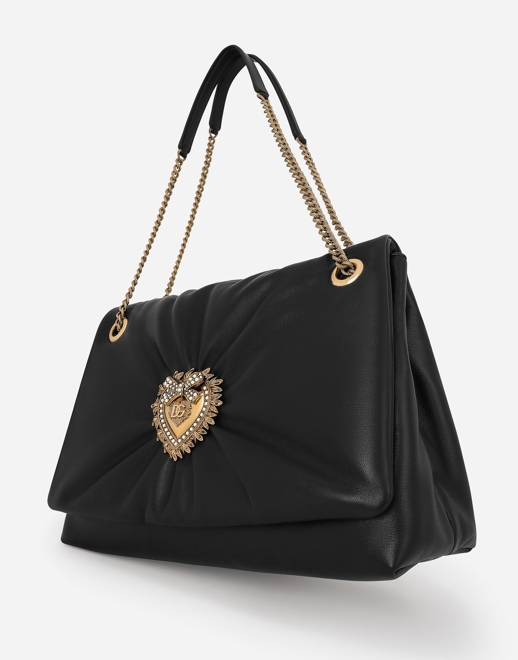 Medium cordonetto lace Devotion Bag in Black for