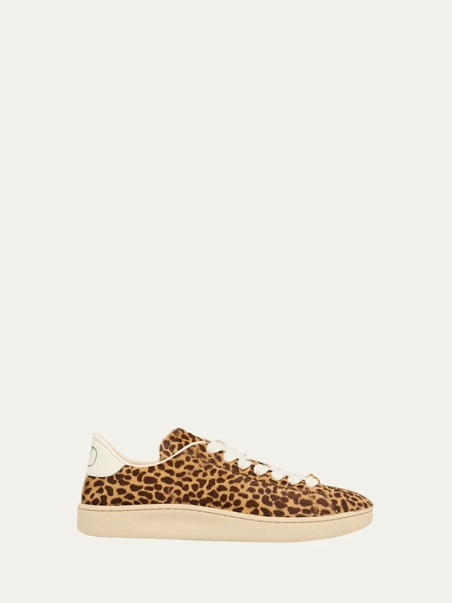 Royco Leopard Calf Hair Low-Top Sneakers - 1