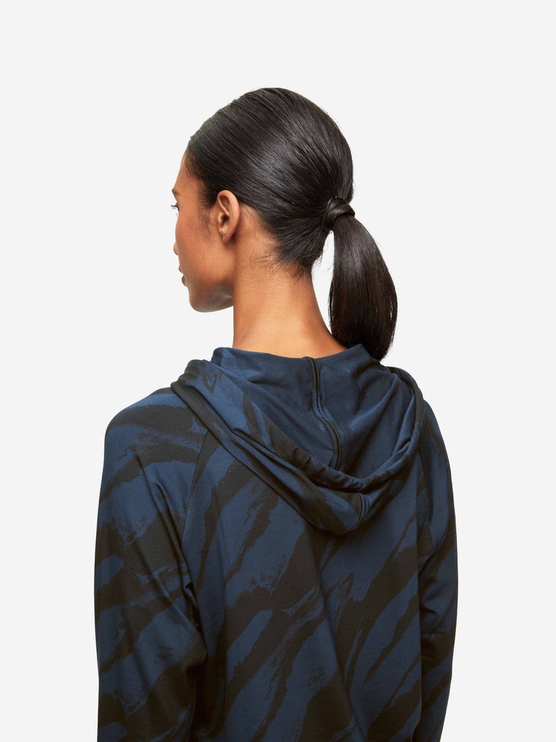 Women's Pullover Hoodie London 8 Micro Modal Stretch Navy - 3