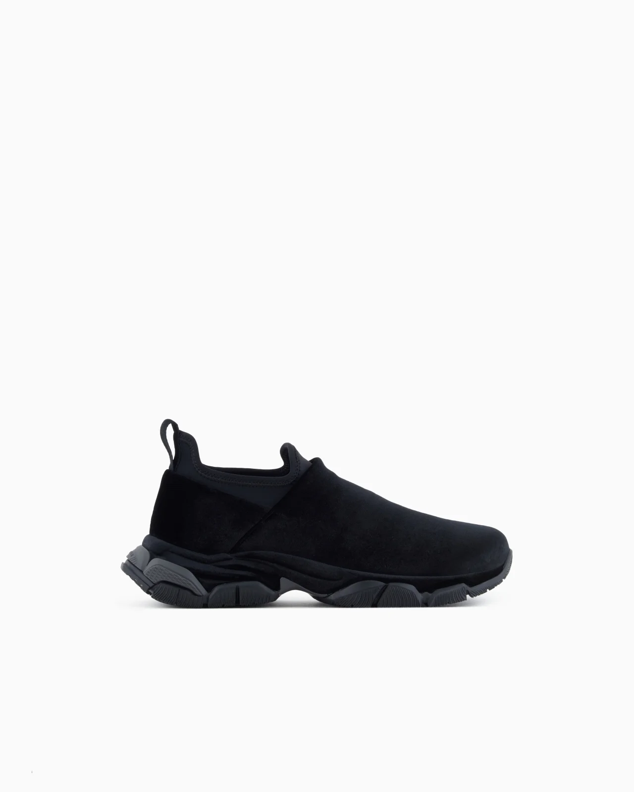 SLIP-ON SNEAKERS IN VELVET AND SCUBA FABRIC - 1