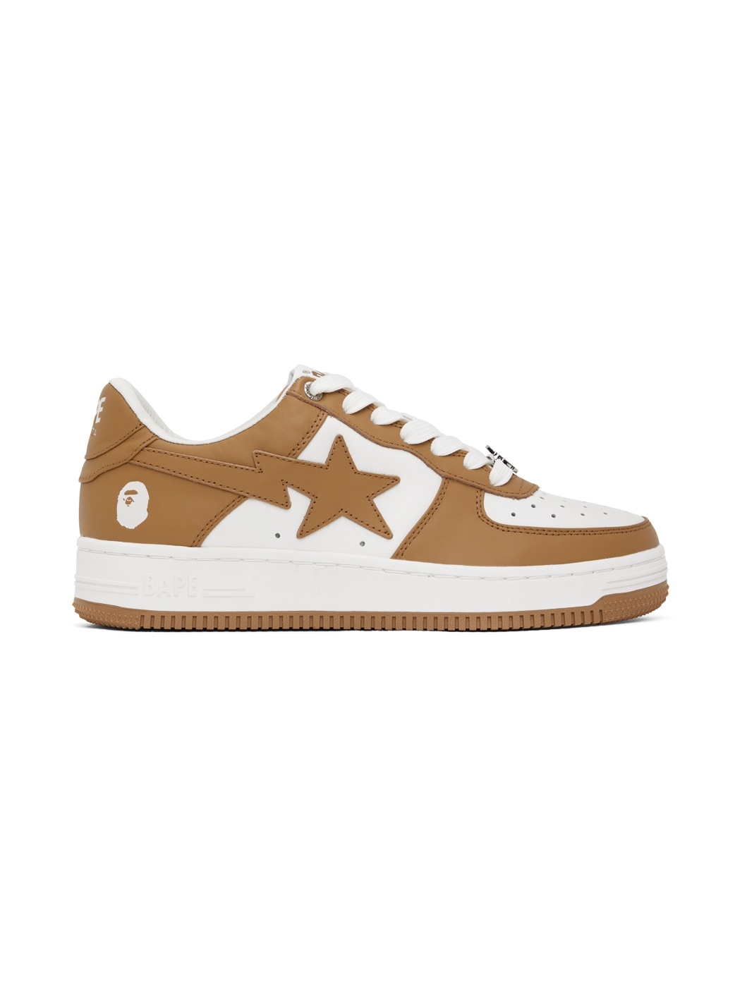 Brown & White Sta #4 Sneakers - 1