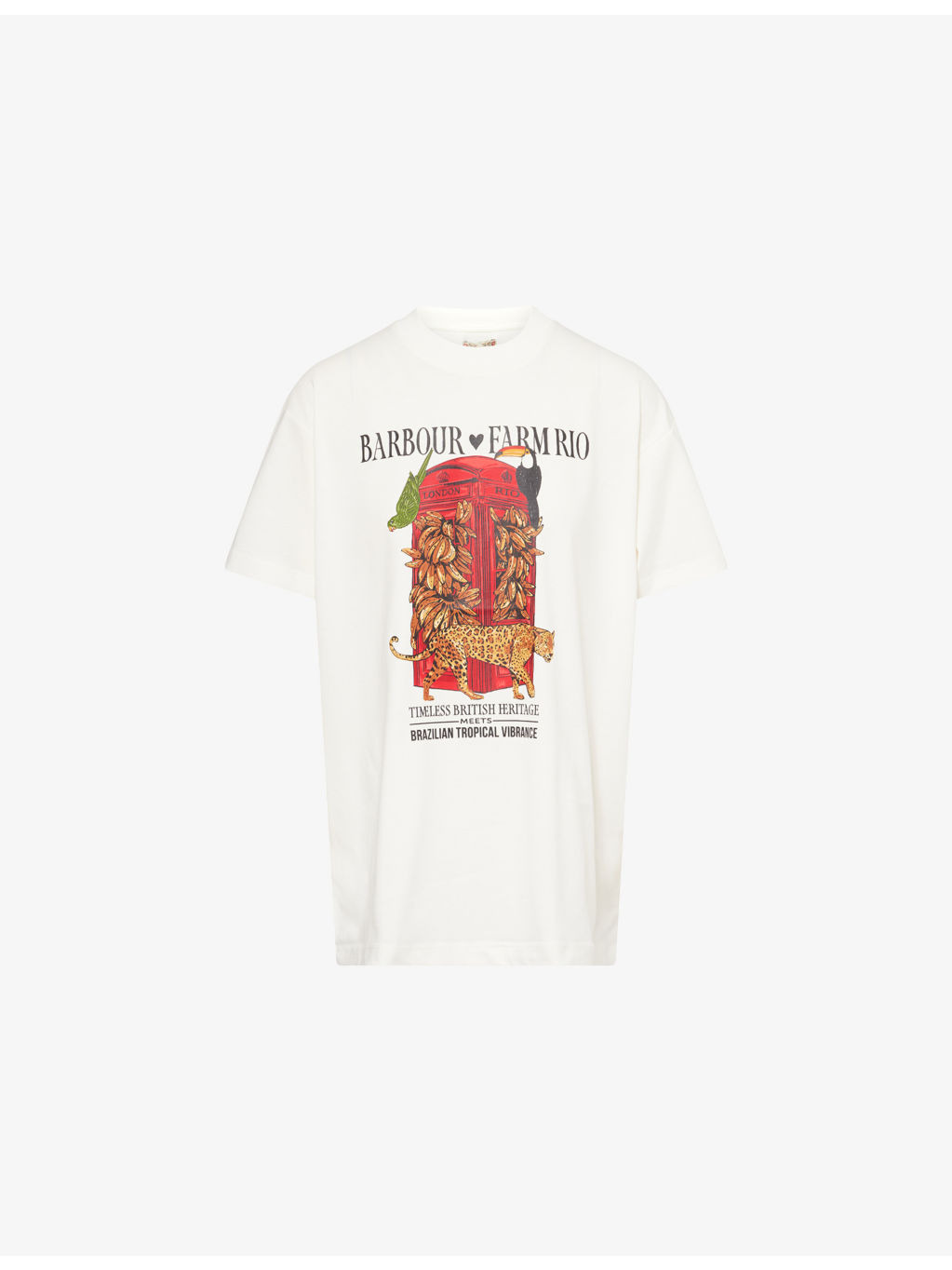 Barbour x FARM Rio Maria Clara Cotton-Jersey T-Shirt - 1