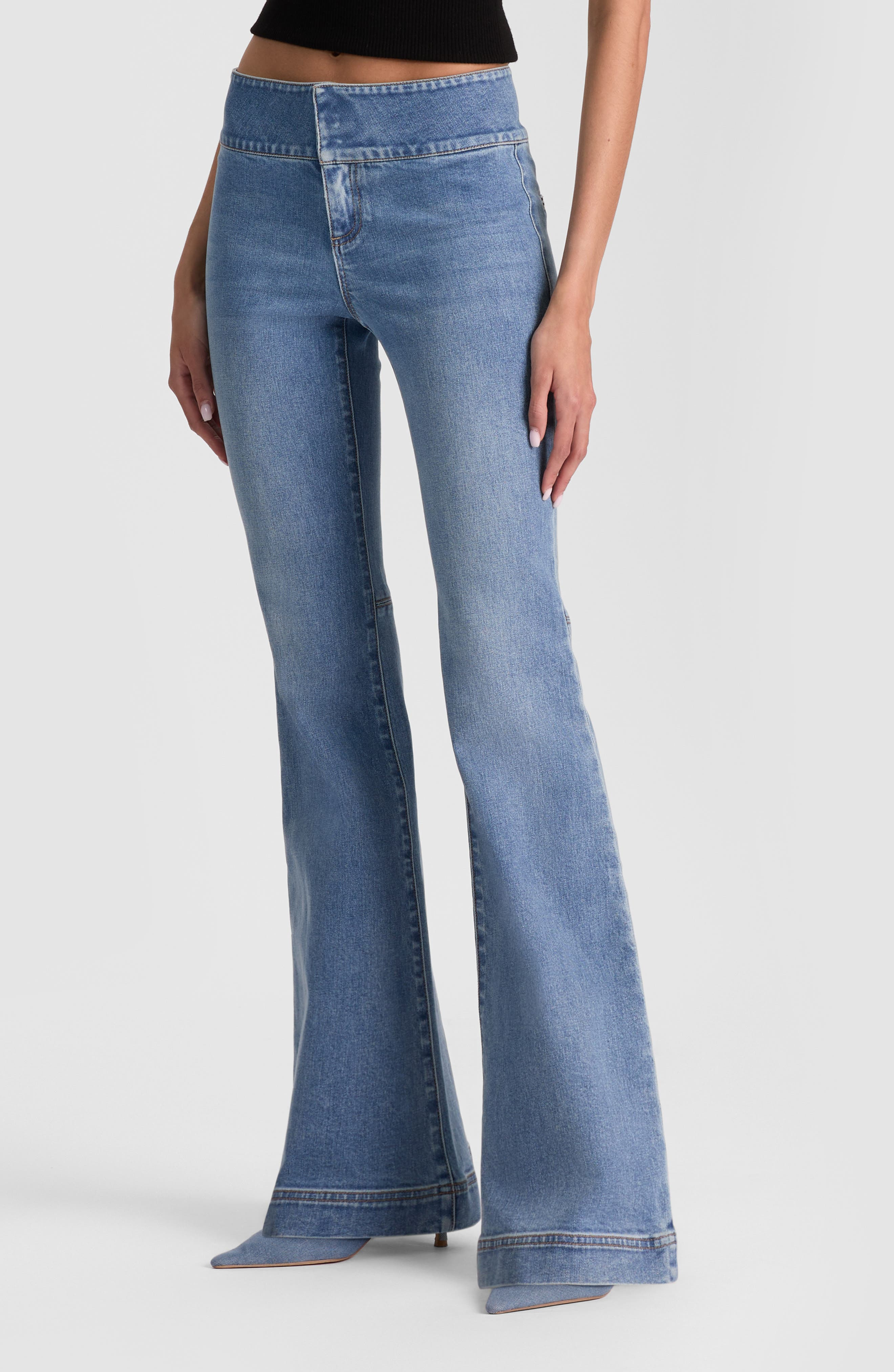 Alice + Olivia Hot Mid Rise Bootcut Jeans in Celine Vintage at Nordstrom - 3