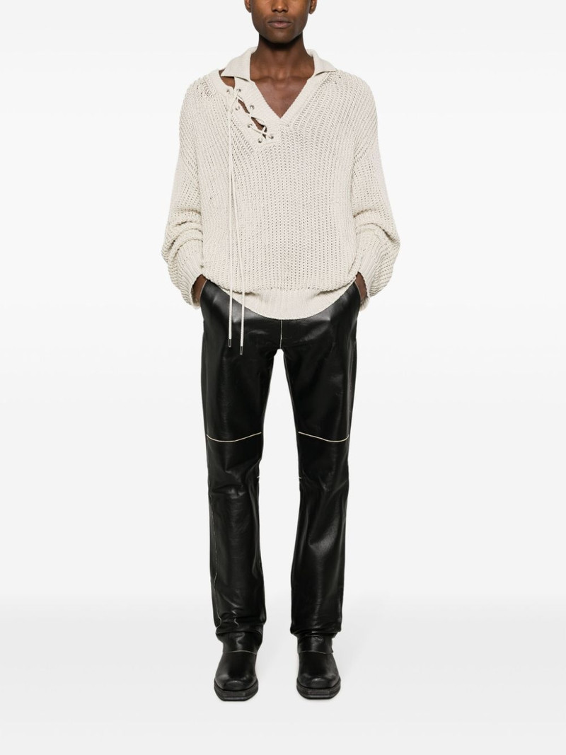 Martine Rose straight-leg leather trousers outlook