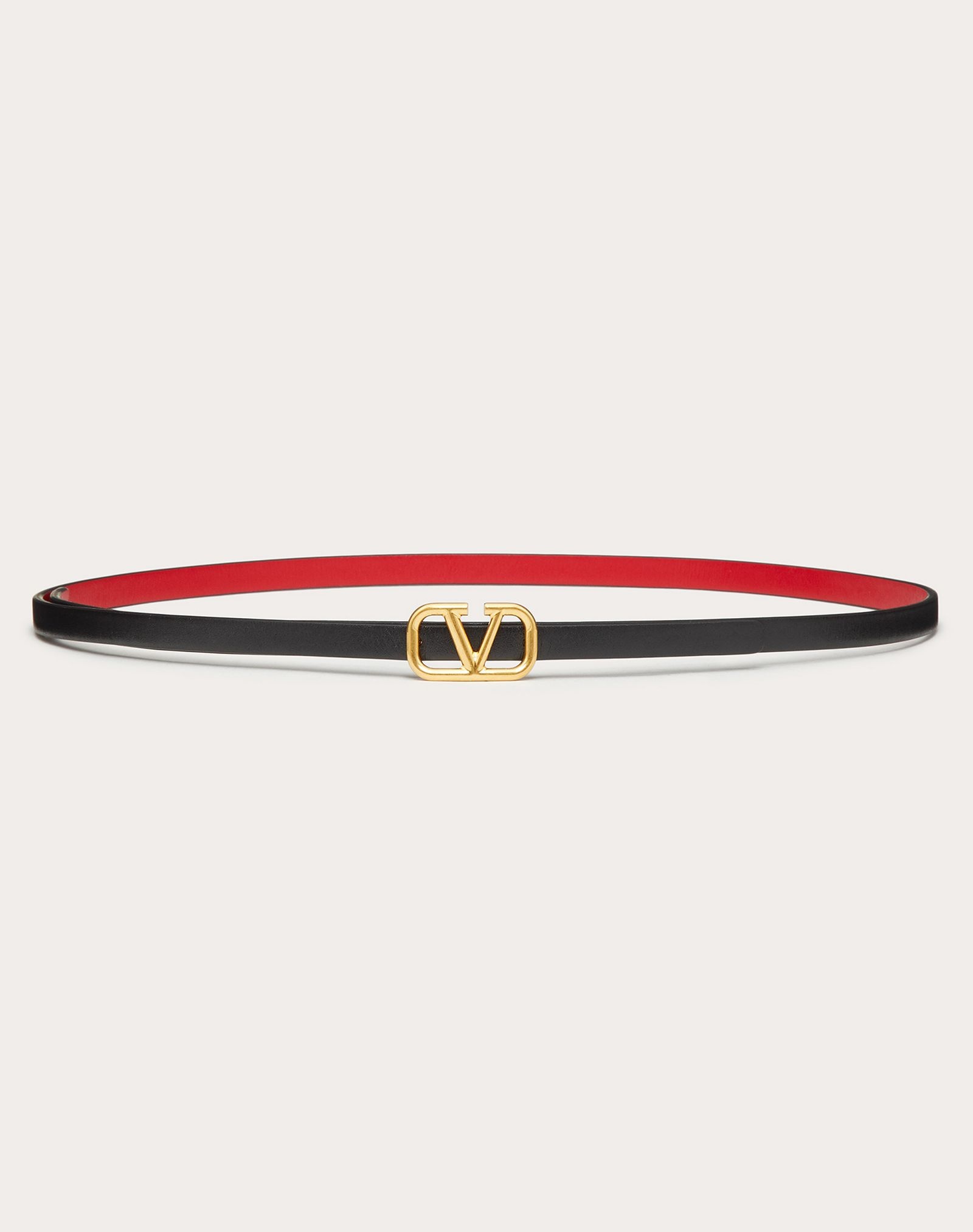 REVERSIBLE VLOGO SIGNATURE BELT IN GLOSSY CALFSKIN 8 MM - 1