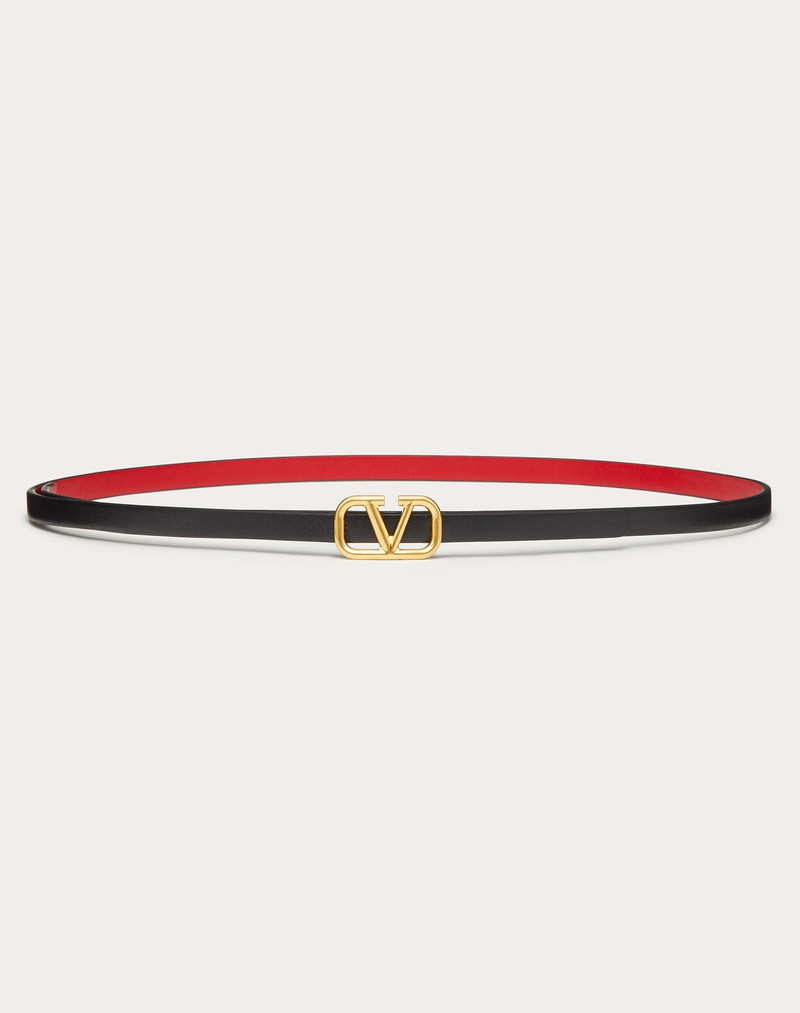 REVERSIBLE VLOGO SIGNATURE BELT IN GLOSSY CALFSKIN 8 MM 1