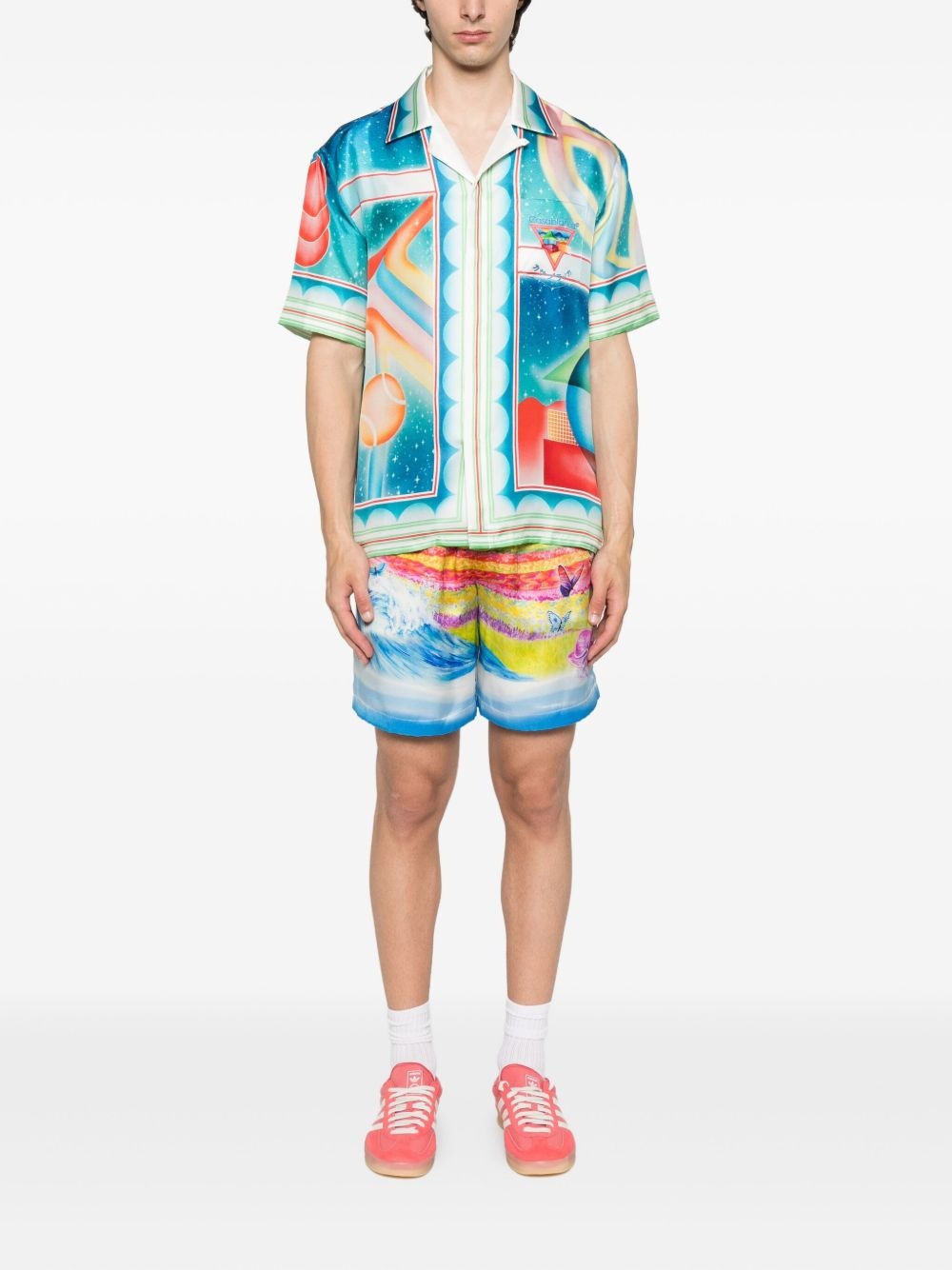 Galaxy Court geometric-print silk shirt - 2
