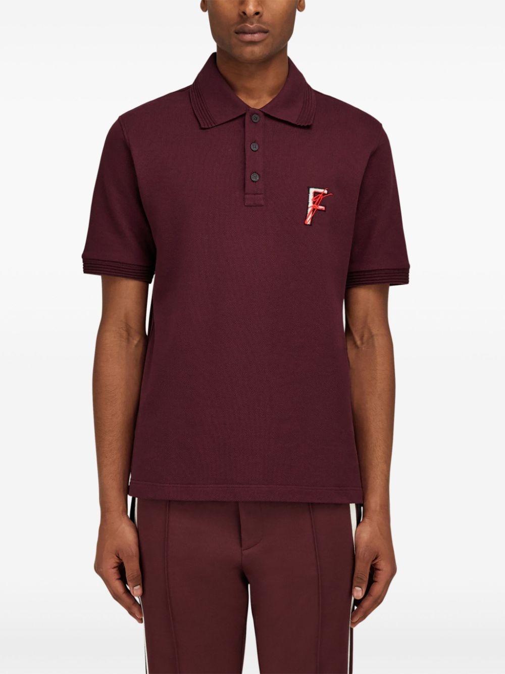 logo-embroidered polo shirt - 3