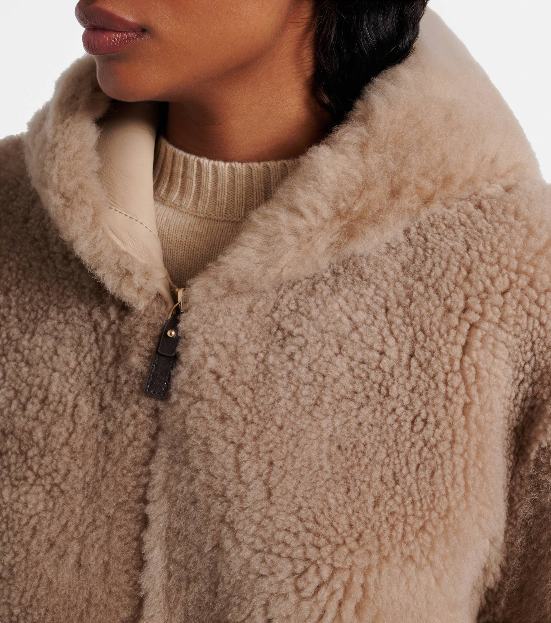 Sole hooded shearling jacket - 4