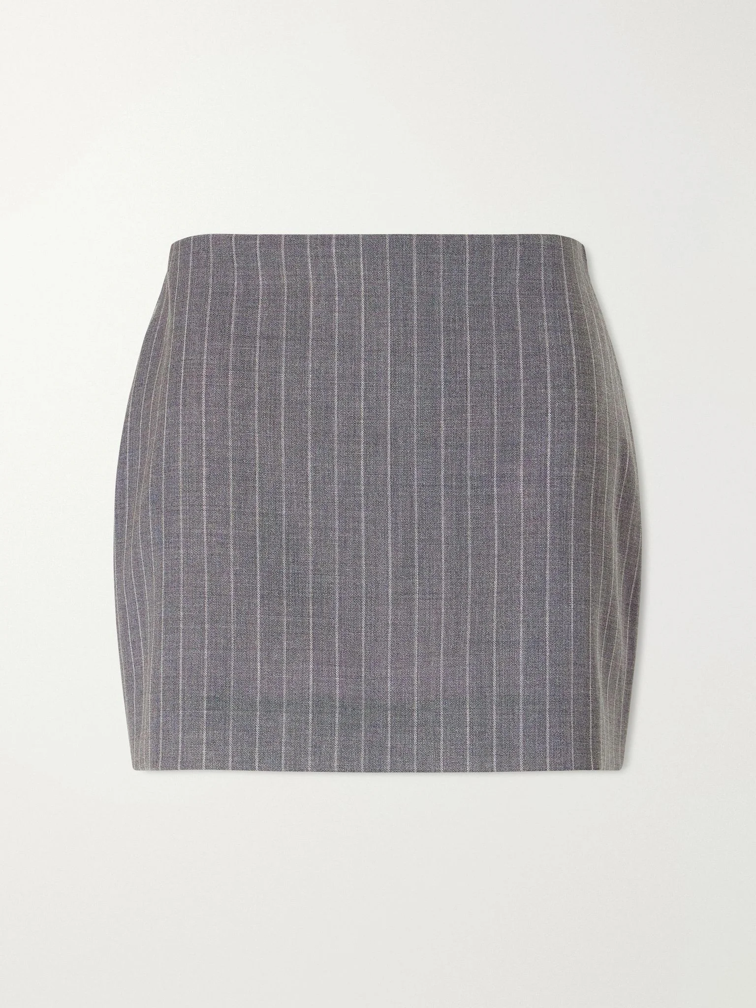 Striped wool mini skirt Dark gray - 1
