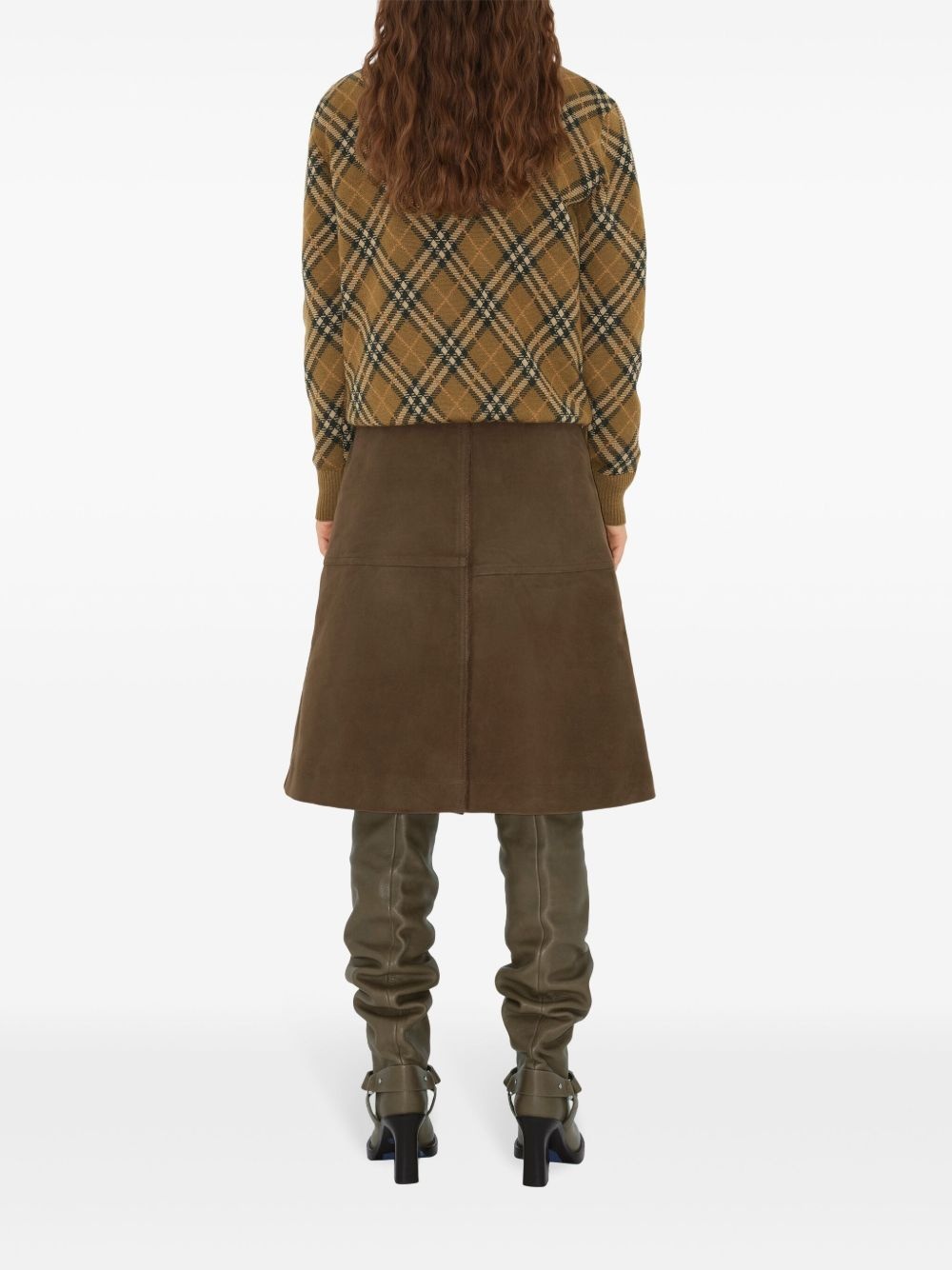 check-pattern wool sweater - 4