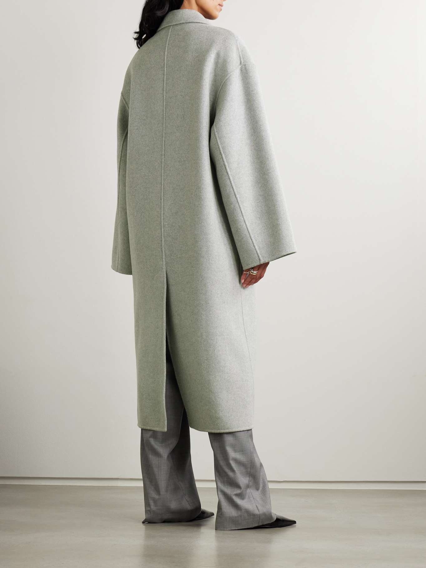 Borneo double-breasted wool and cashmere-blend coat Gray - 4