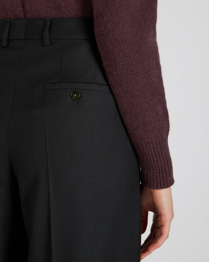 Wide fit wool fabric trousers 4