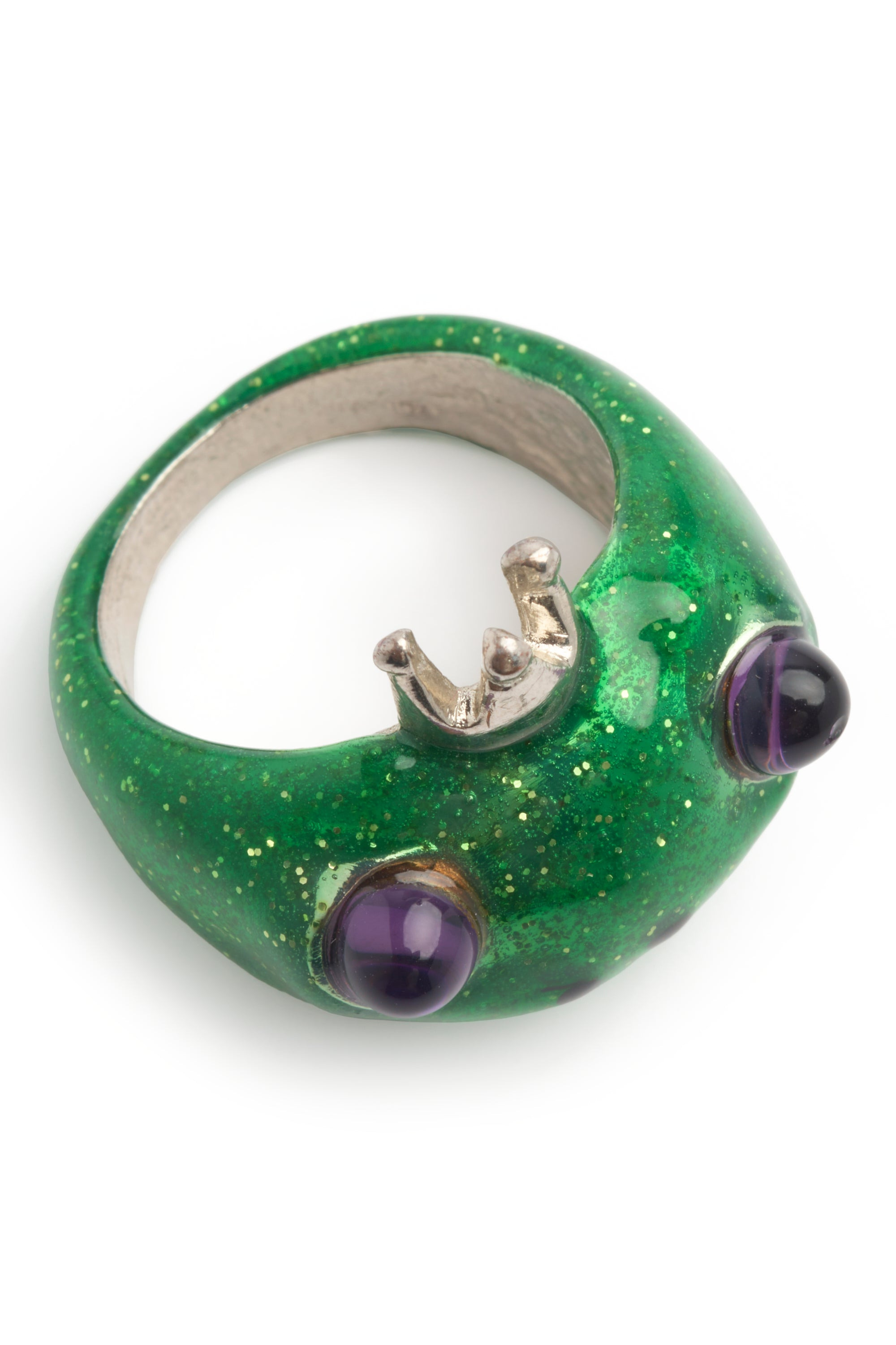 GLITTER GREEN FROG PRINCE RING - 4