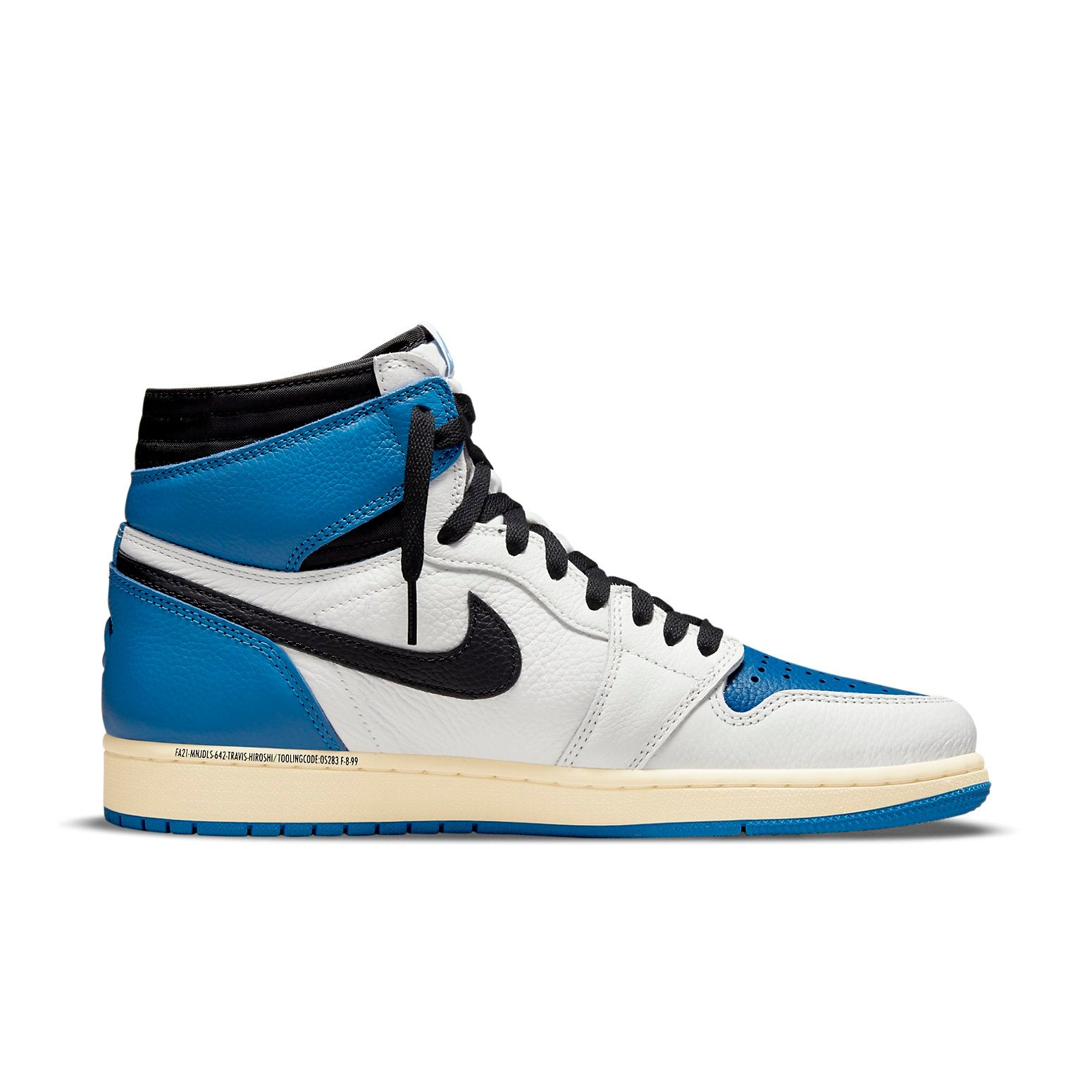 Fragment Design x Travis Scott x Air Jordan 1 Retro High 'Sail Black Military Blue' DH3227-105 - 2