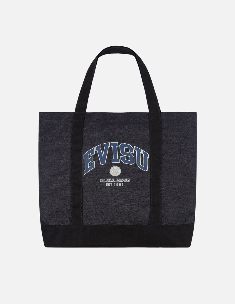 RETRO LOGO PRINT DENIM TOTE 1