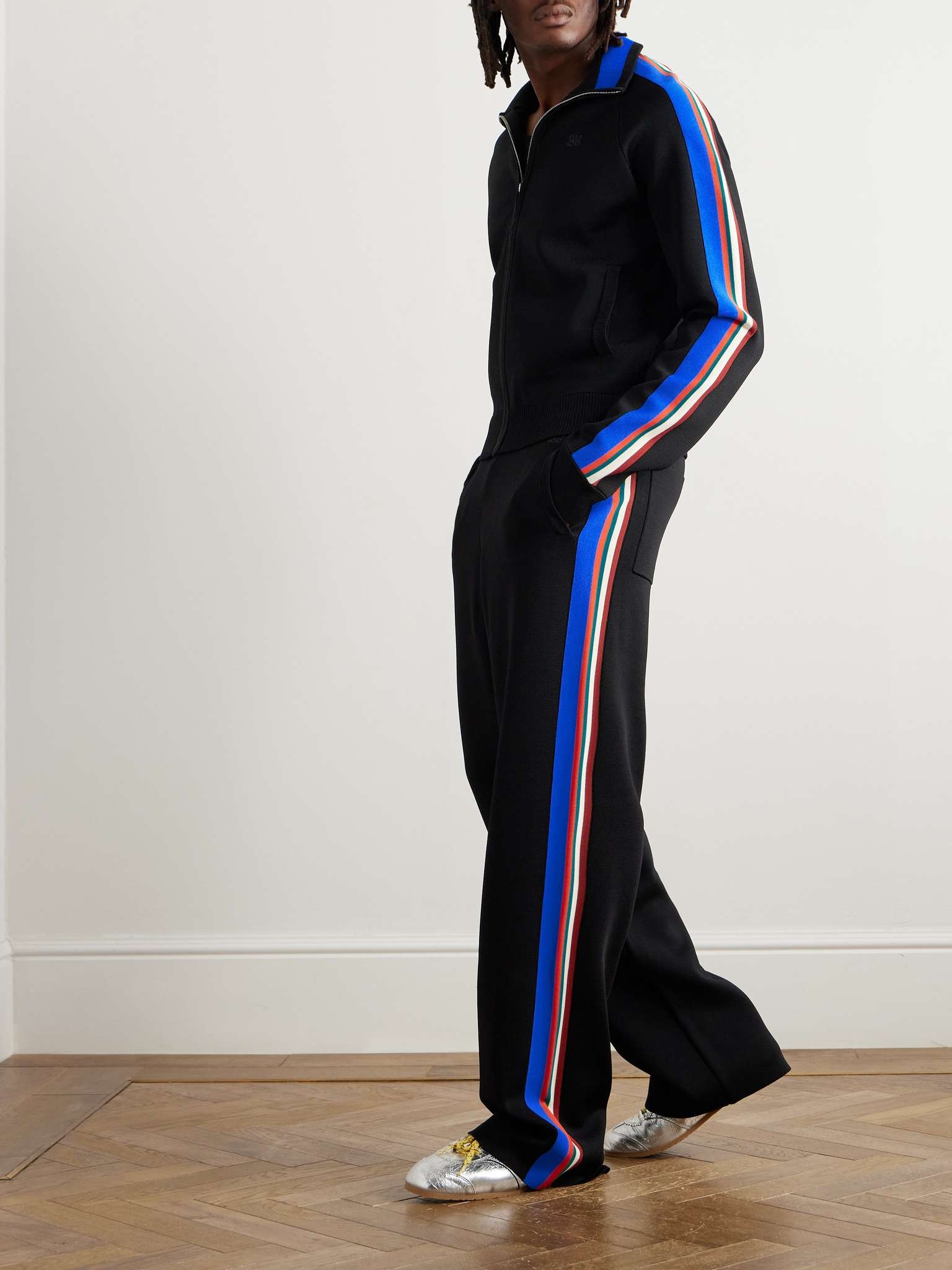 Tide Straight-Leg Striped Knitted Track Pants - 2