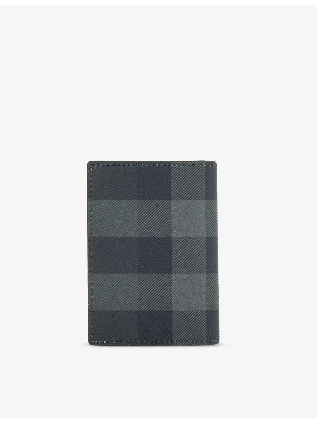 Check-pattern coated-canvas cardholder - 3