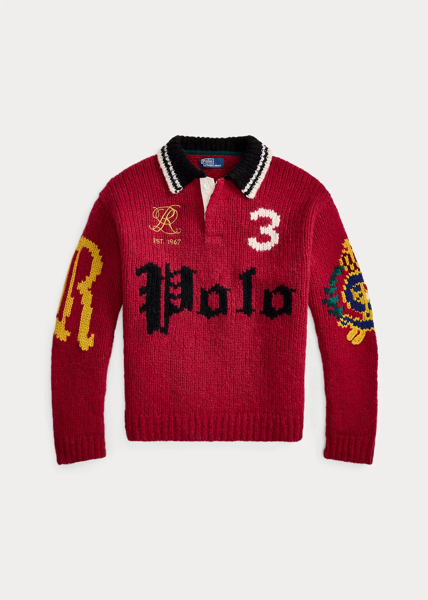 Relaxed Fit Polo-Collar Sweater - 1