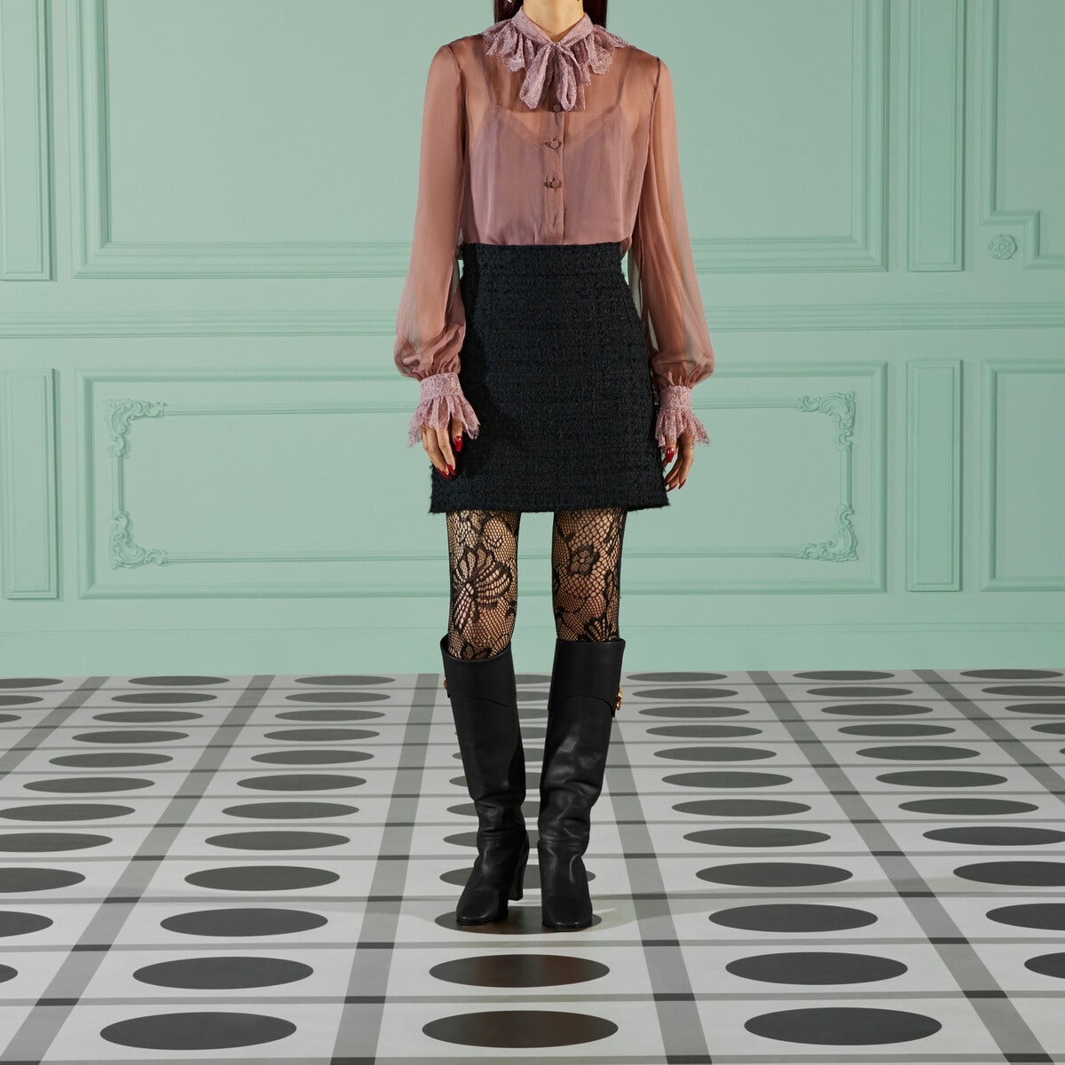 Wool tweed mini skirt - 5