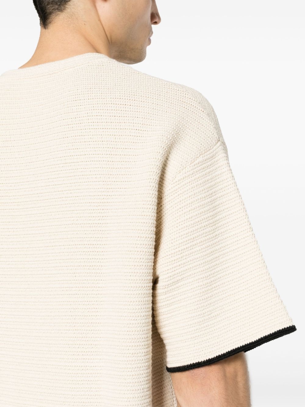 zigzag-intarsia knitted t-shirt - 5