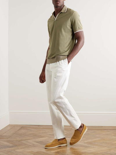 Loro Piana Open-Collar Cotton Polo Shirt outlook
