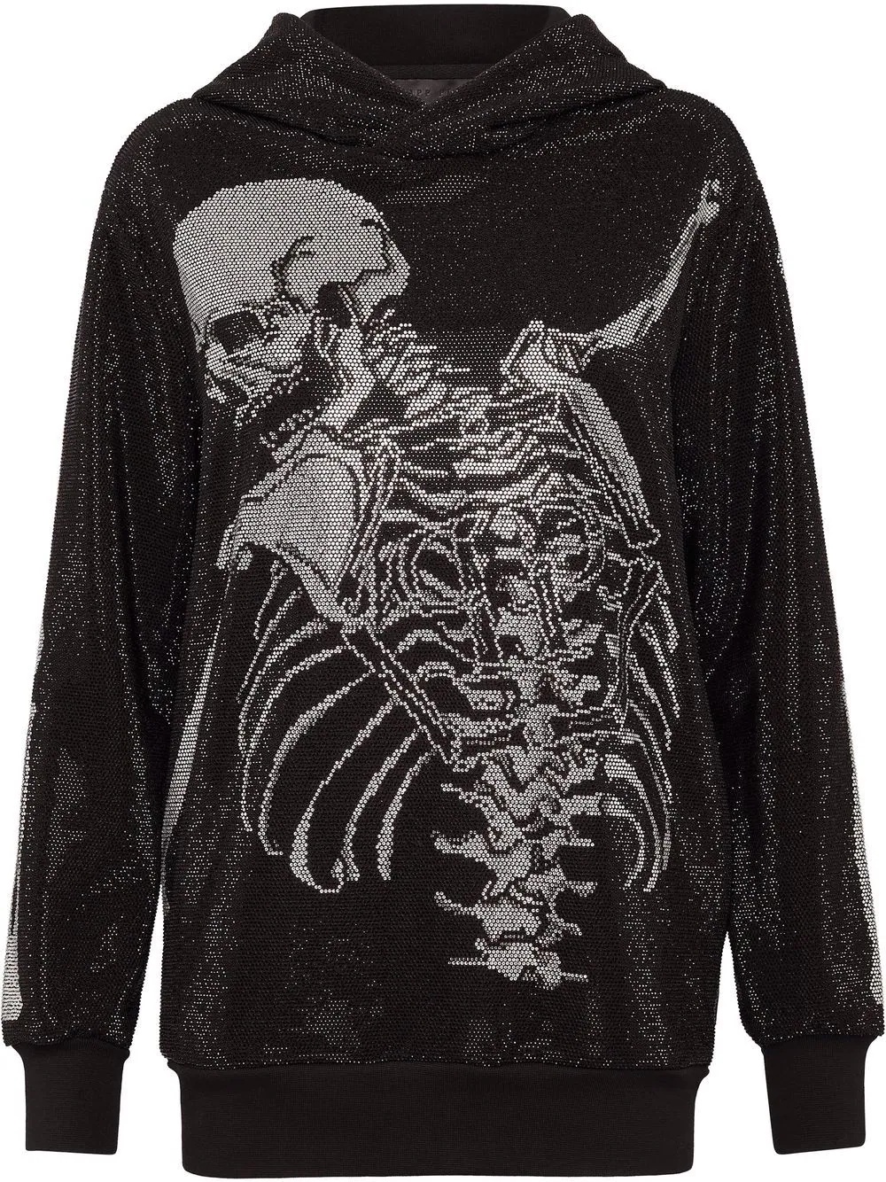 rhinestone-embellished skeleton hoodie - 1