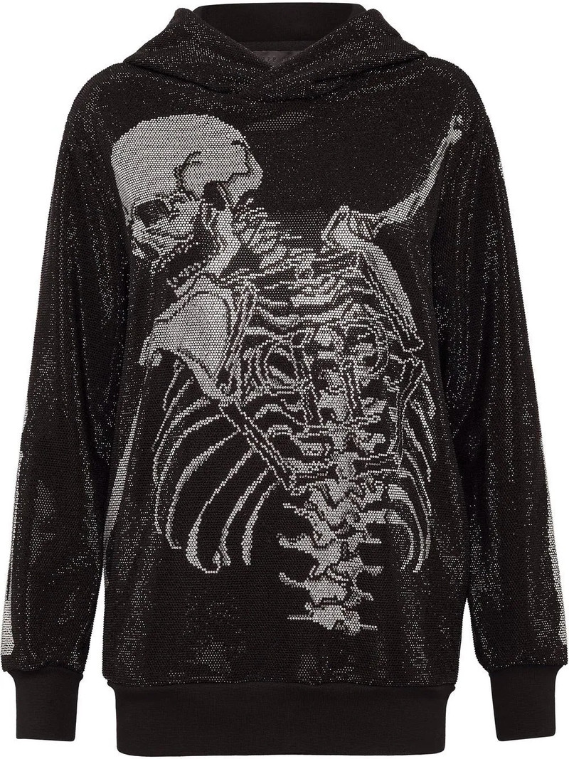 rhinestone-embellished skeleton hoodie 1