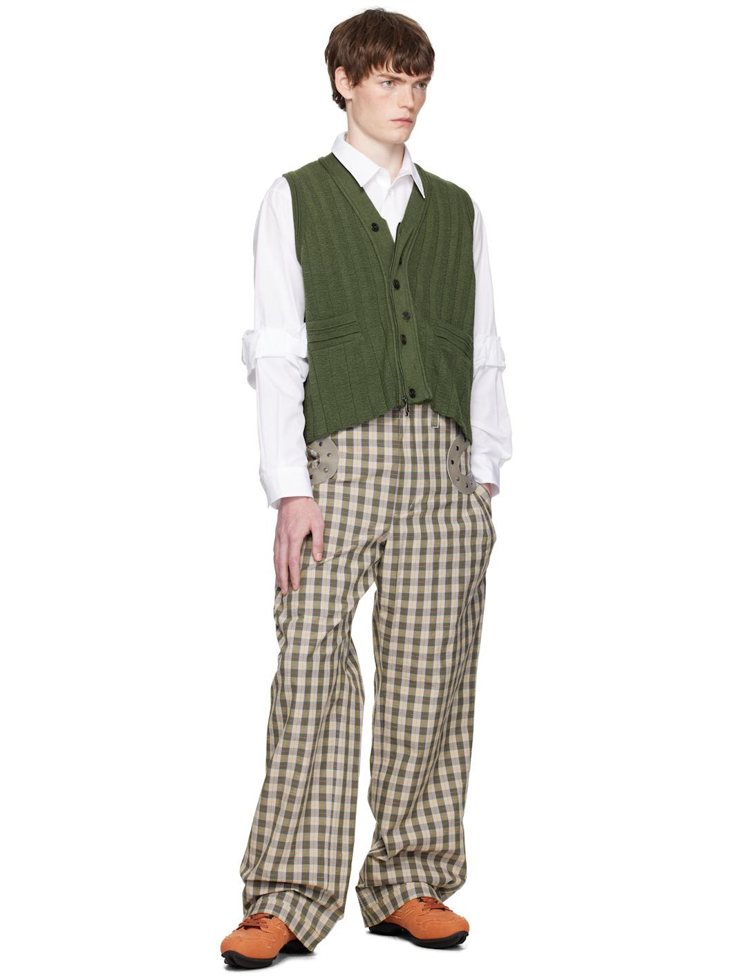 Green Fitz Knit Vest - 4