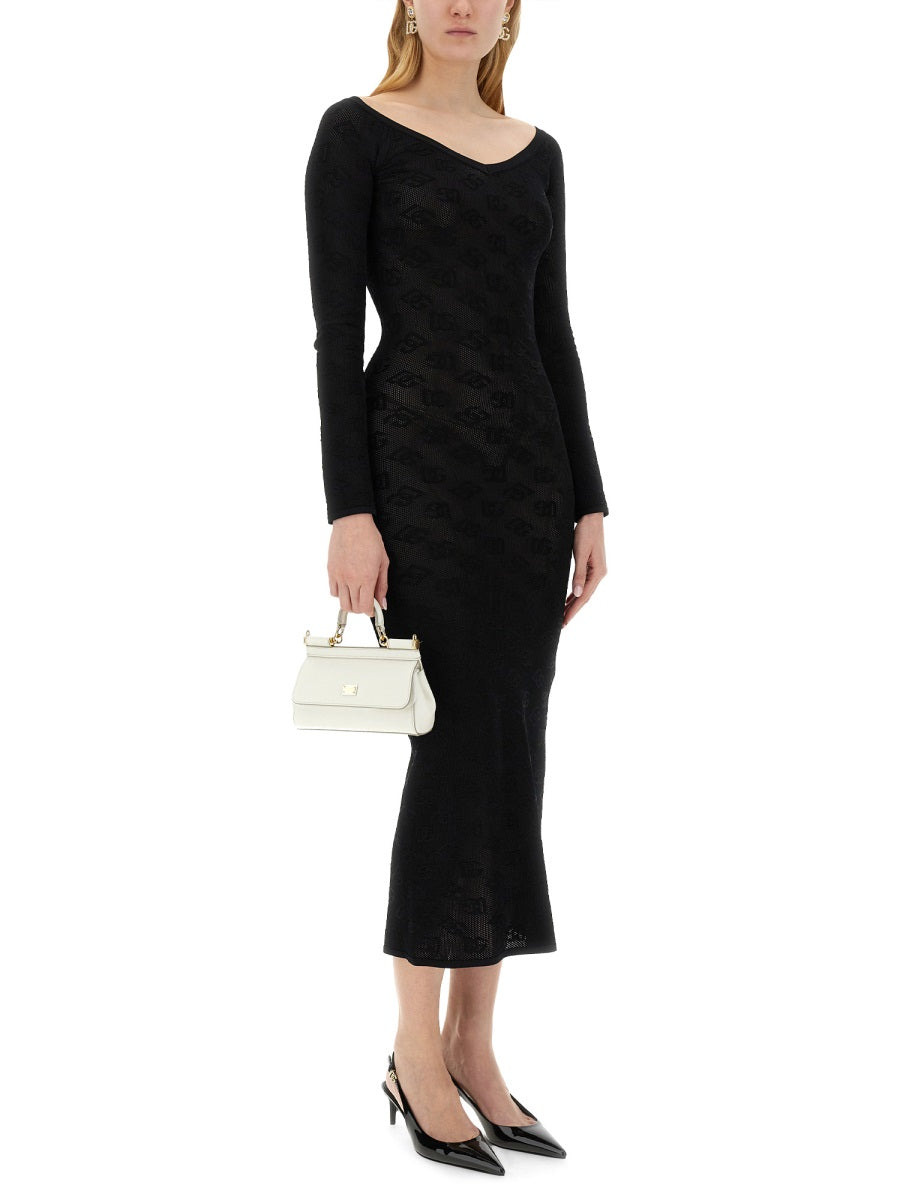 Dolce & Gabbana Women Jacquard Logo Sheath Dress - 2