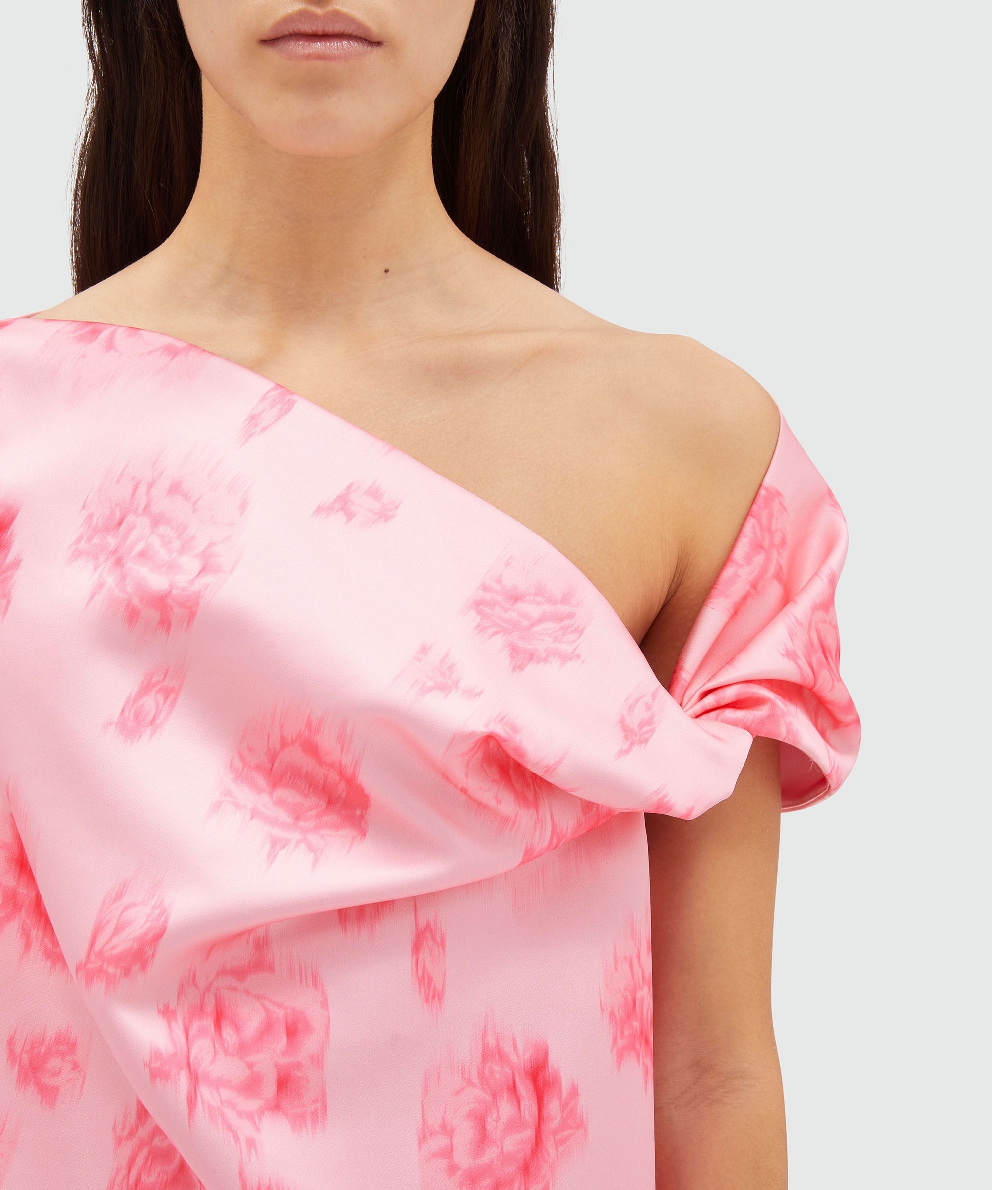 Duchesse short sleeveless dress with rose print - 5