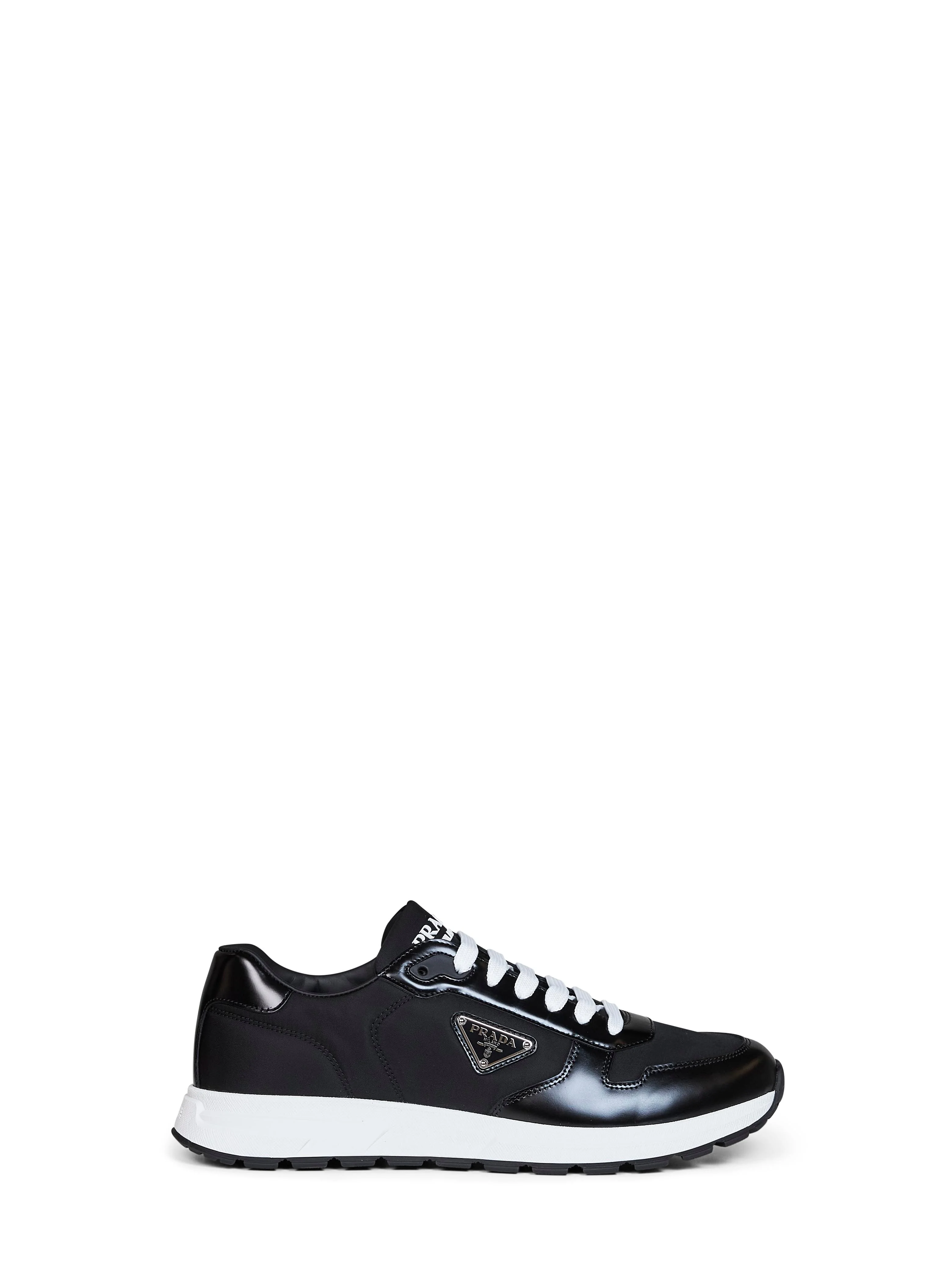 Prada Calzature Men Black Re-Nylon And Brushed Leather Prax 01 Sneakers - 1