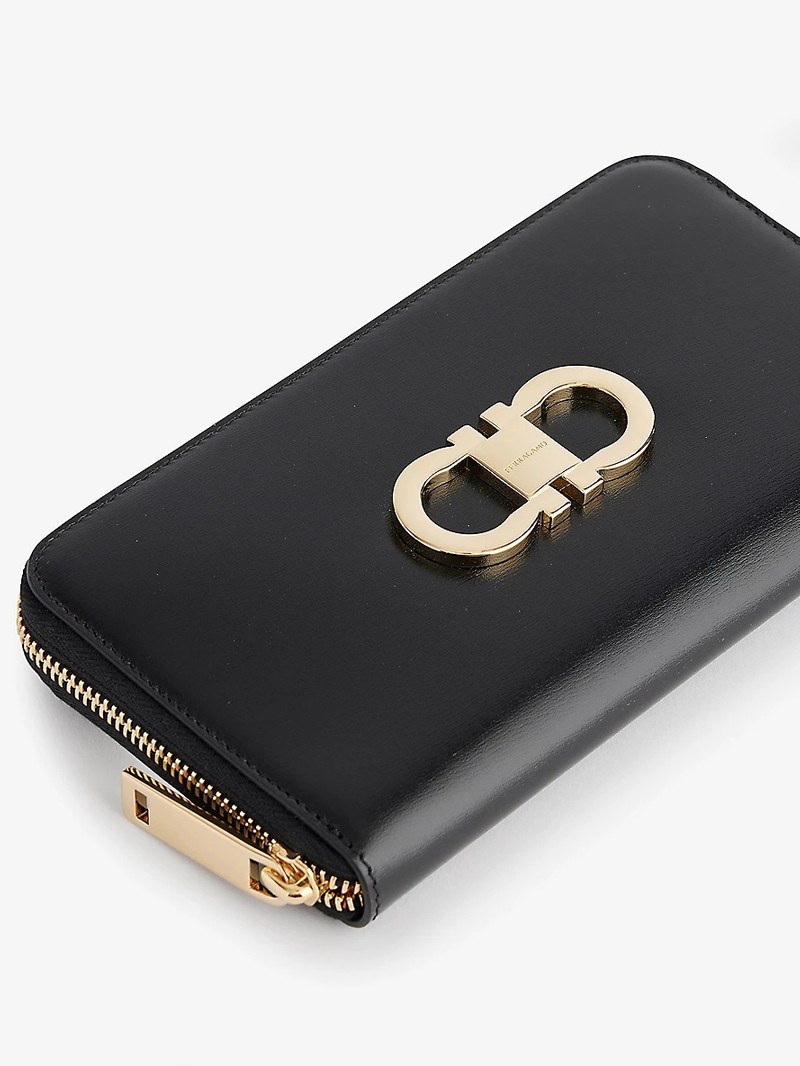 FERRAGAMO Gancio logo-plaque leather wallet outlook