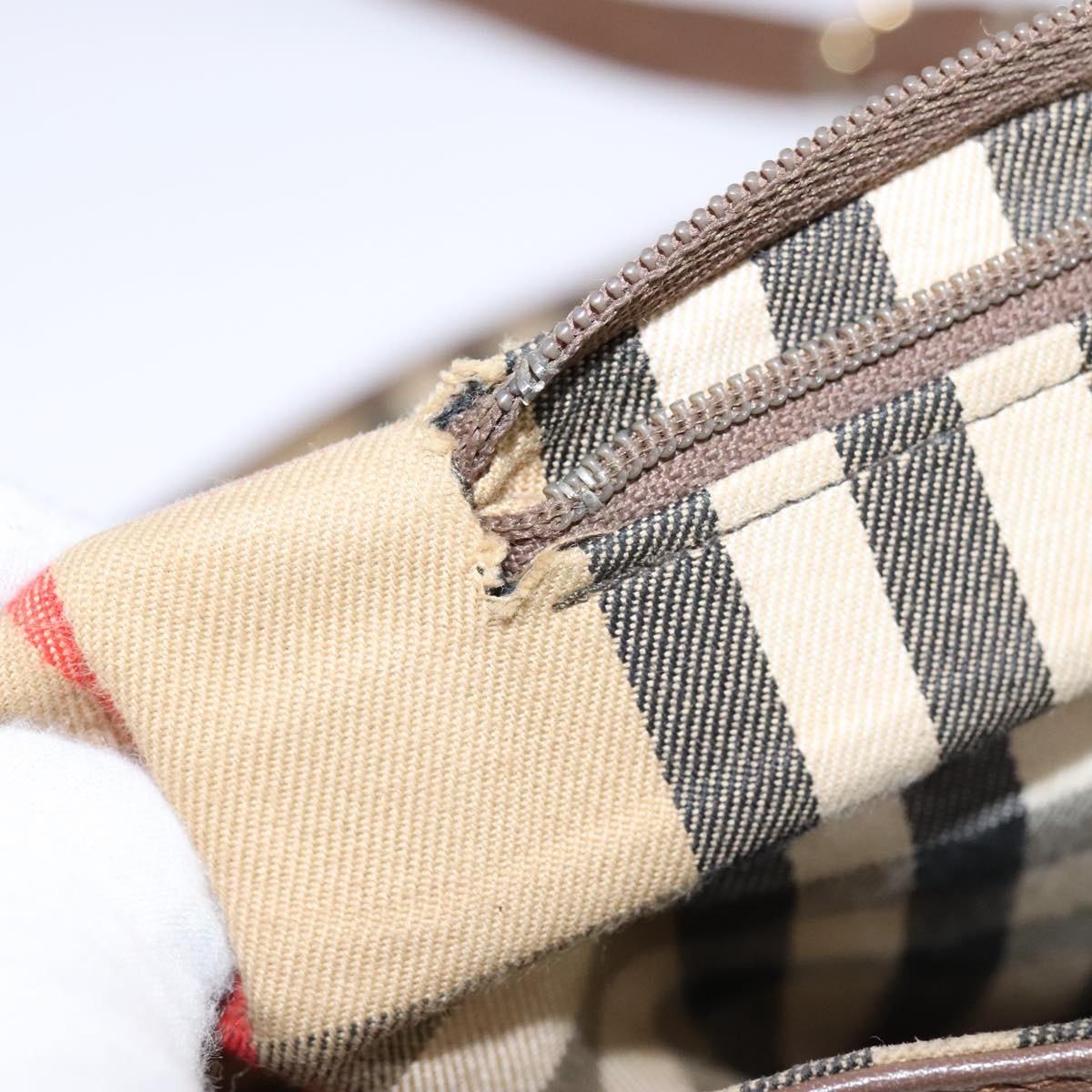 Burberry Shoulder Bag Leather Brown Silver - 10