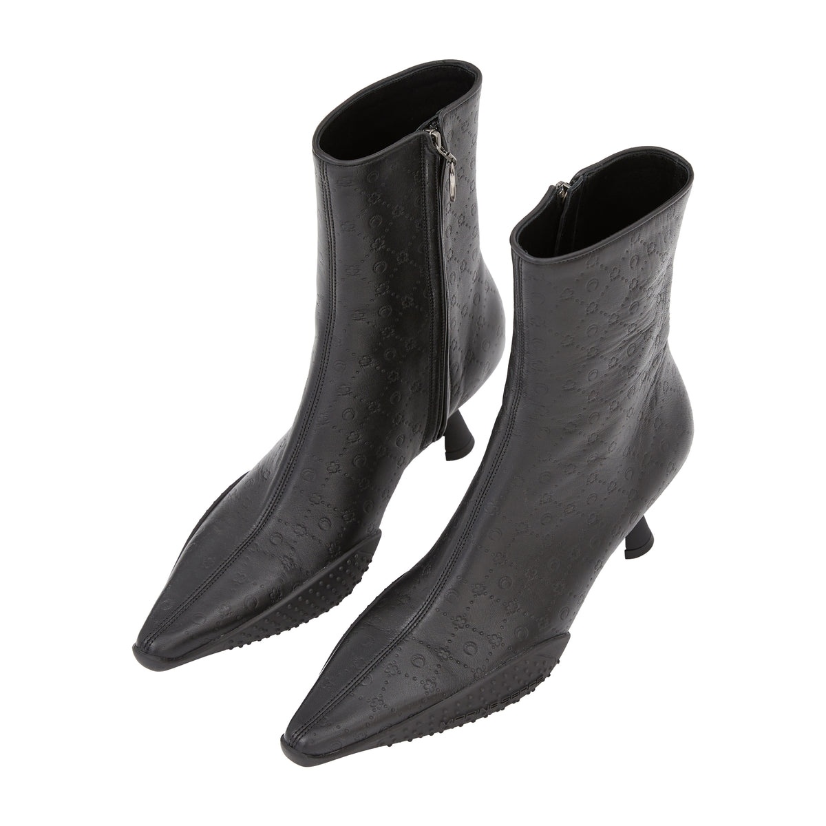 LEATHER ANKLE BOOTS (BLACK) - 2