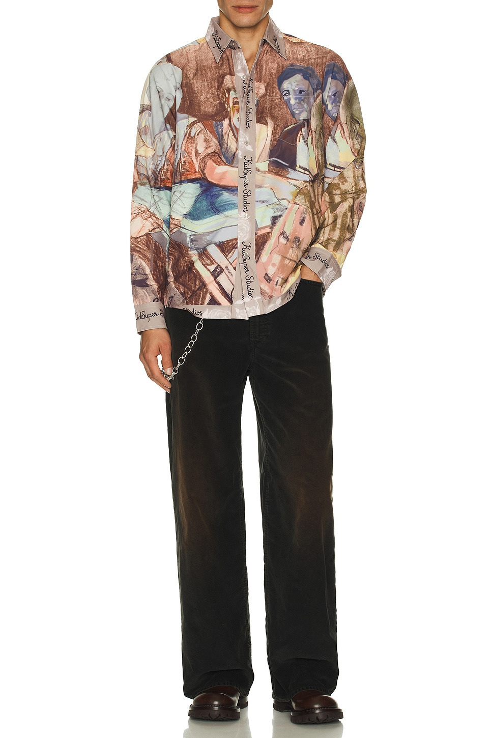 Dominos Printed Button Up Shirt - 4