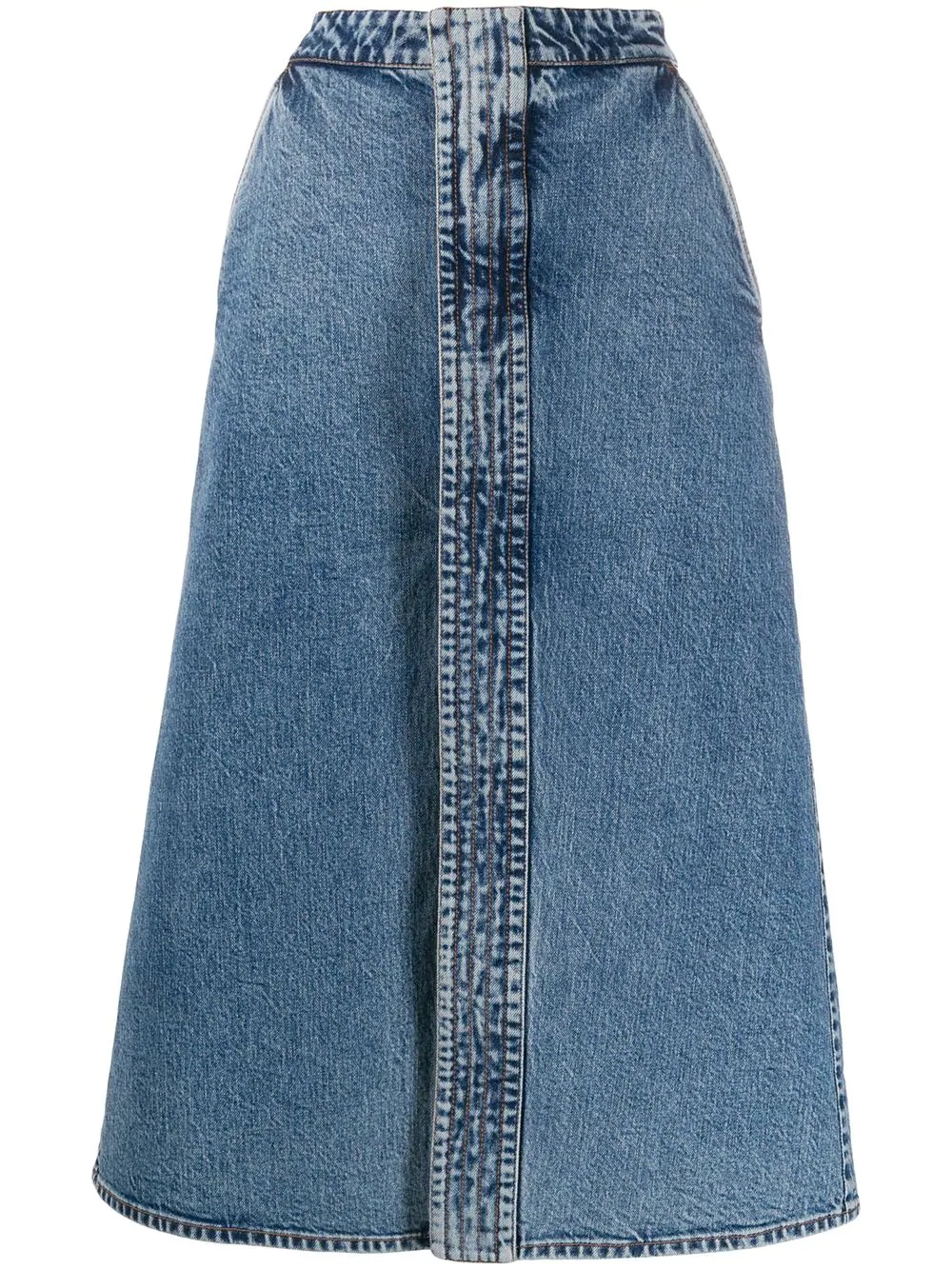 high waist denim skirt - 1