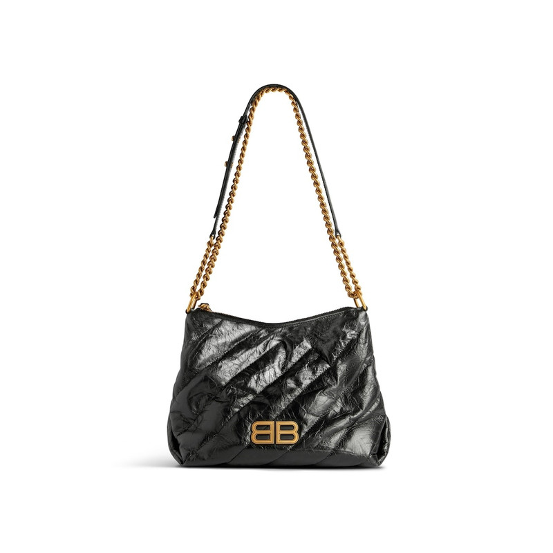 Women's Crush Small Hobo Bag Quilted in Black - 1