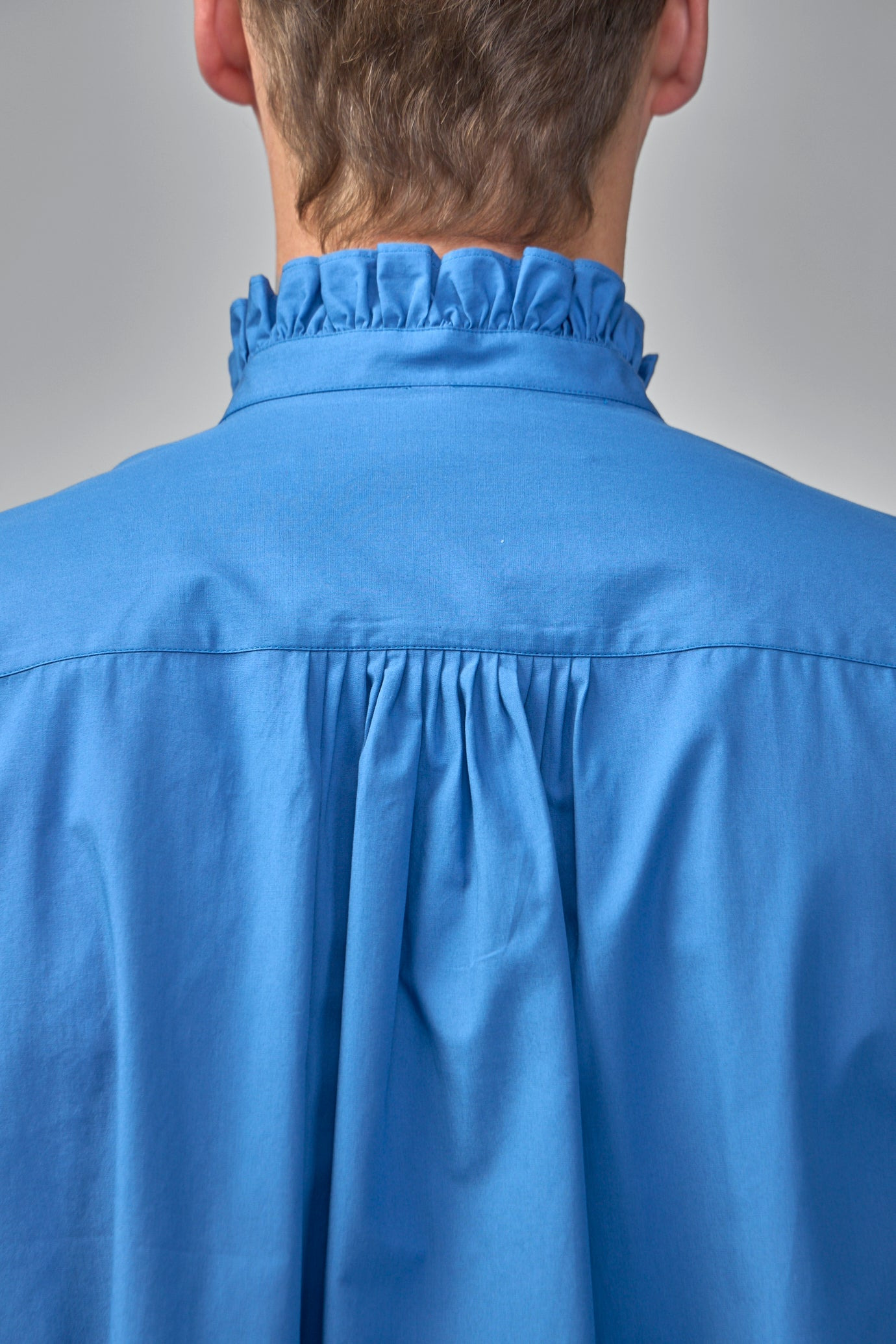 Cotton Poplin Shirt With Plastron And Ruffles - 5