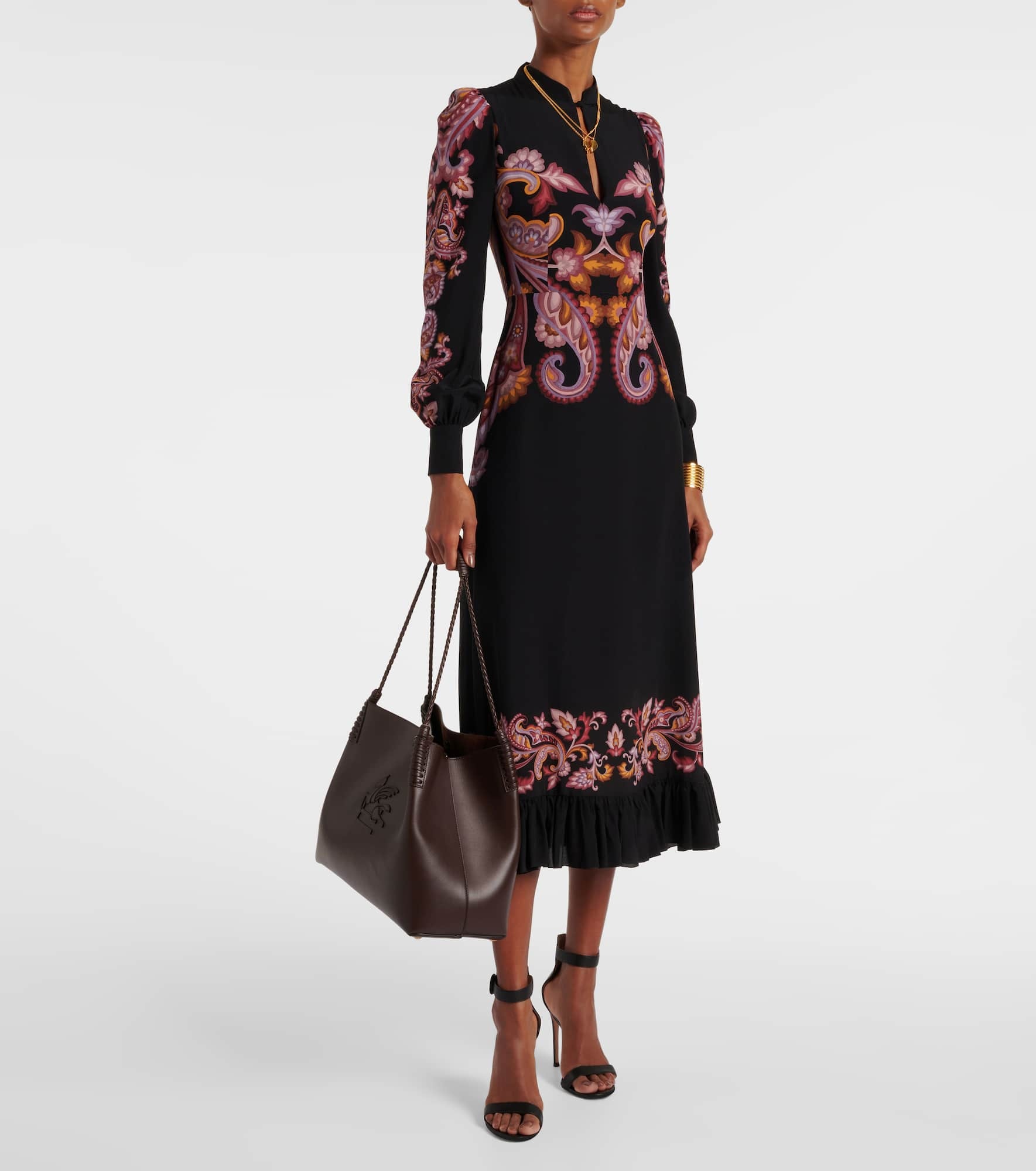 Paisley silk midi dress - 2