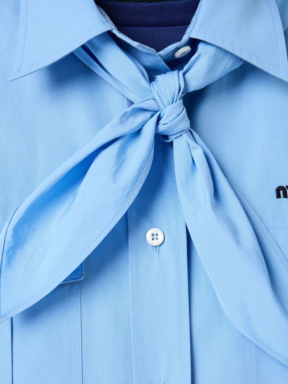 scarf-detail poplin shirt - 6